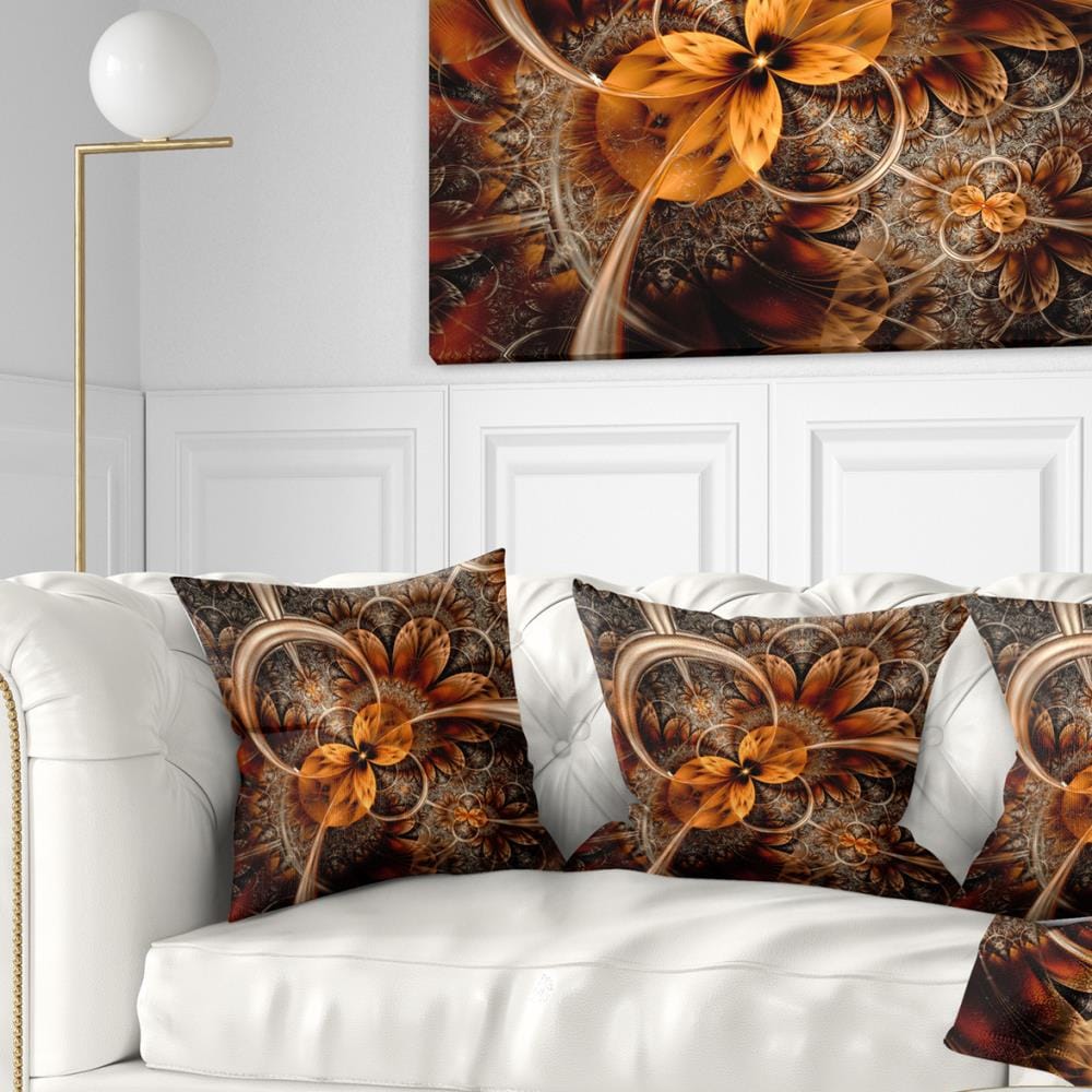 Designart CU16463-16-16 16-in x 16-in Orange Indoor Decorative Pillow