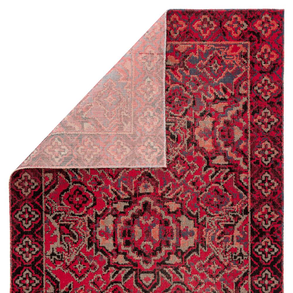 Kaleem 5 x 8 Red/Black Indoor/Outdoor Medallion Oriental Area Rug 