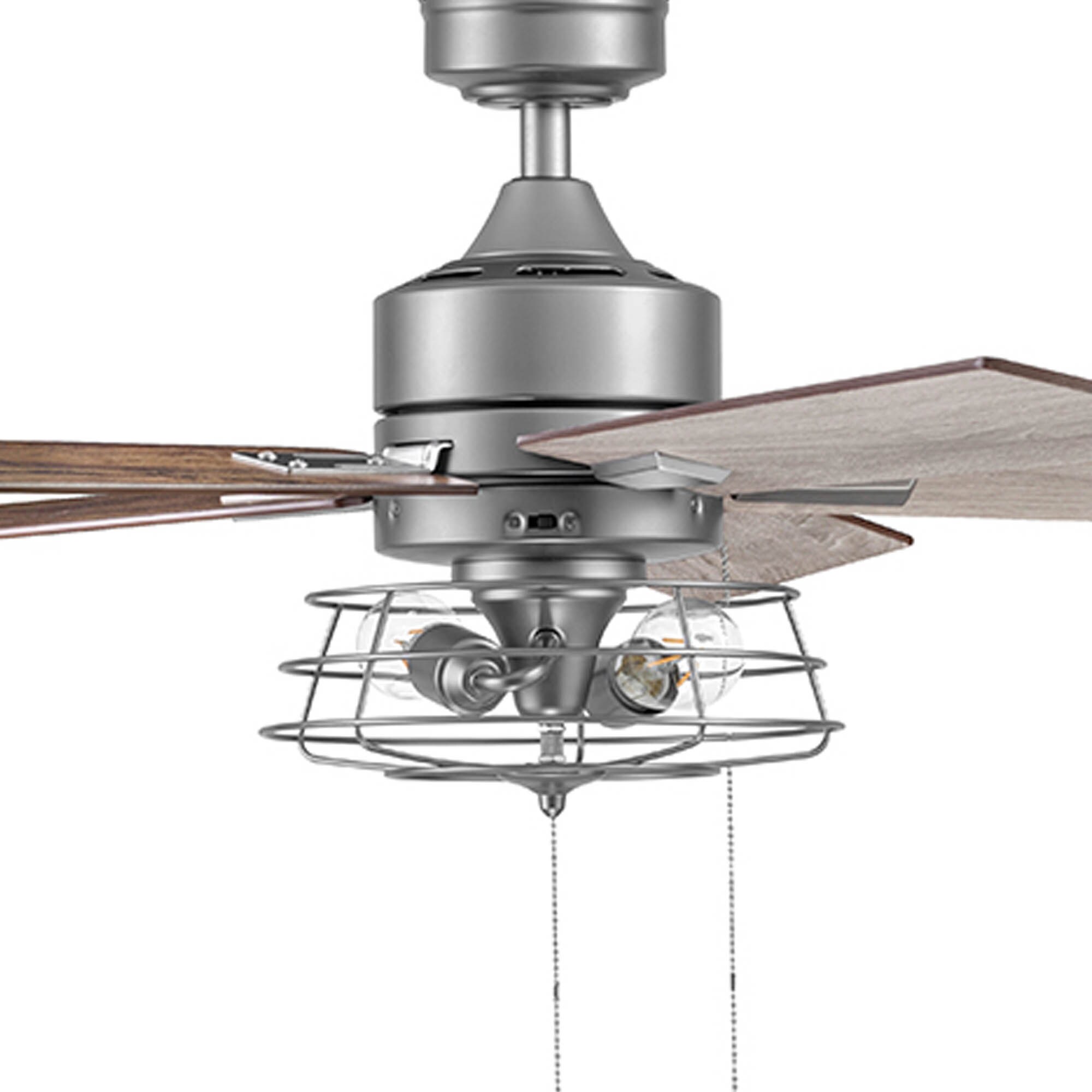 Marshall 52" Pewter Industrial Ceiling Fan with LED Light