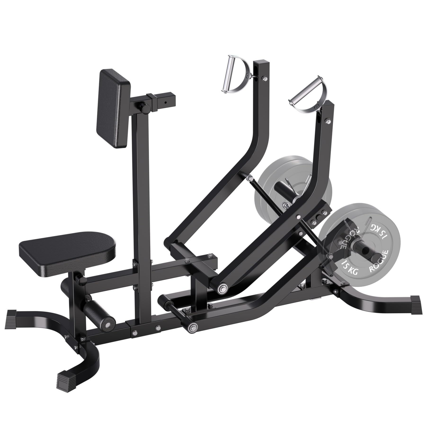 DEXSO 62.2 x 32.7 x 43.3 in Plate Loaded Seated Row Machine with Chest ...