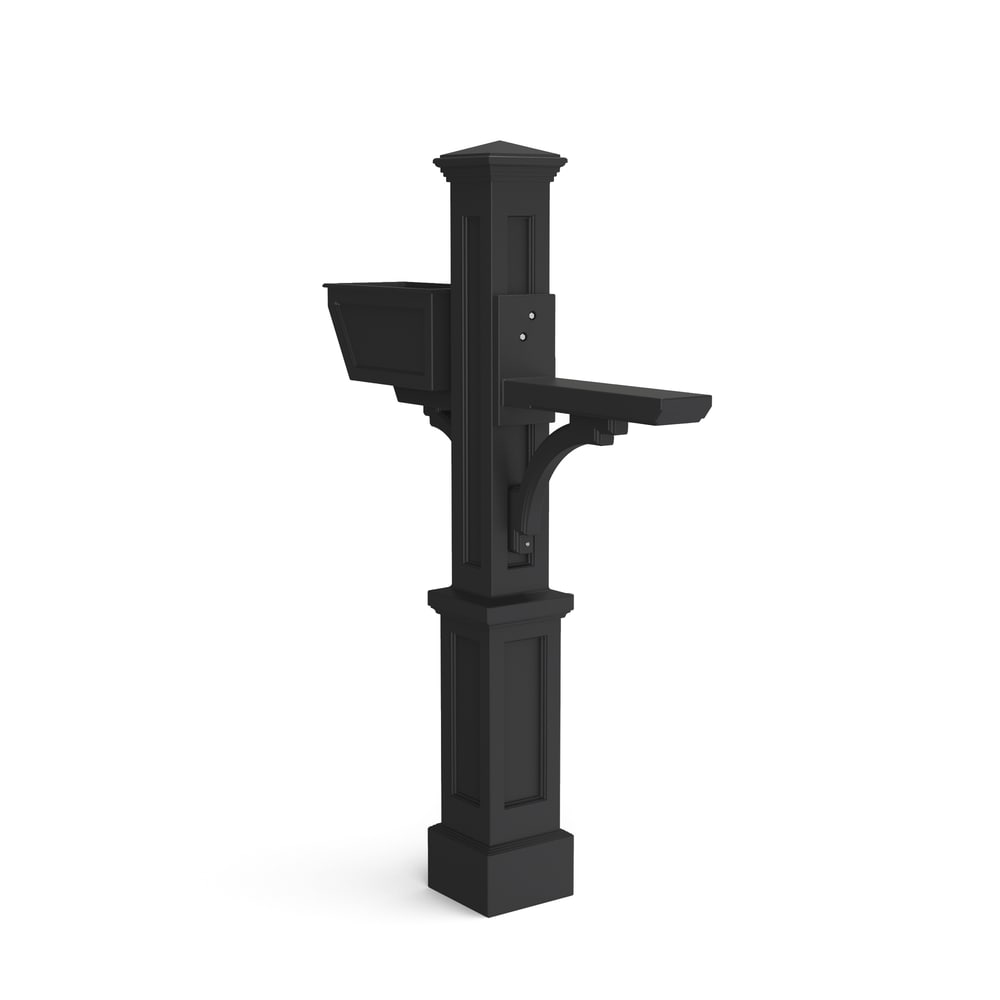 Mayne Black Polymer 4 x 4 Mount Mailbox Post 5830-B Uae Electronic uaeelectronic.com