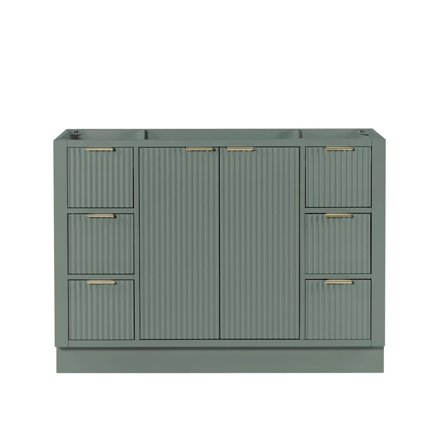 ARIEL - Milan 48-in Vintage Green Bathroom Vanity Base Cabinet without Top