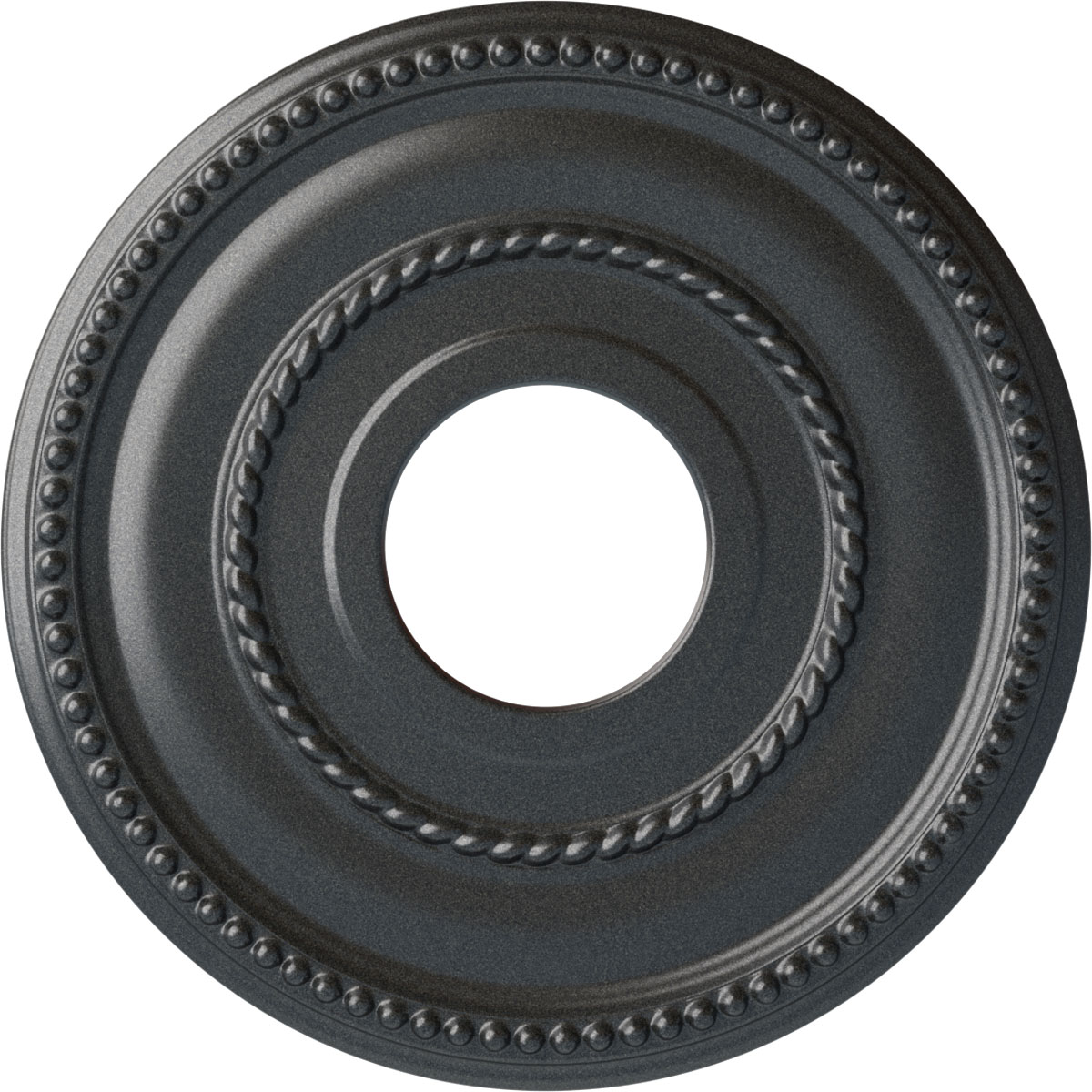Ekena Millwork CM12VAPES Valeriano 12.125-in W x 12.125-in L Painted Pewter Polyurethane Whole Ceiling Medallion