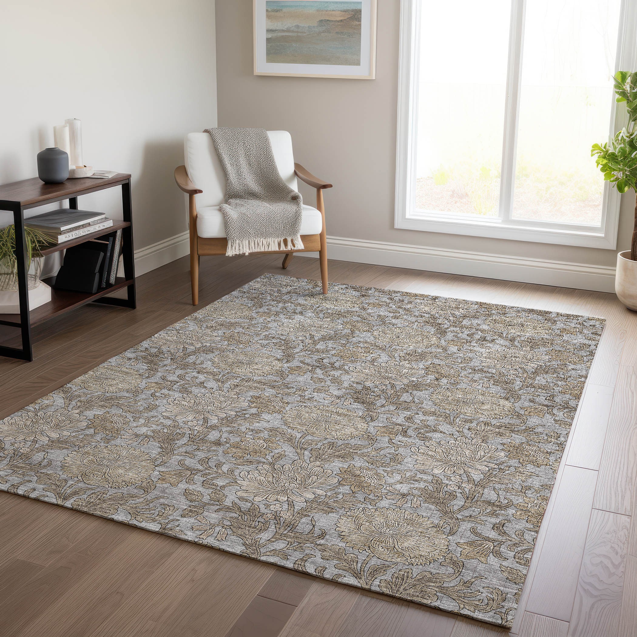 Addison Rugs ACN677GY10X14 Chantille ACN677GY 10 x 14 (ft) Polyester Gray Rectangular Indoor/Outdoor Geometric Machine washable Area rug