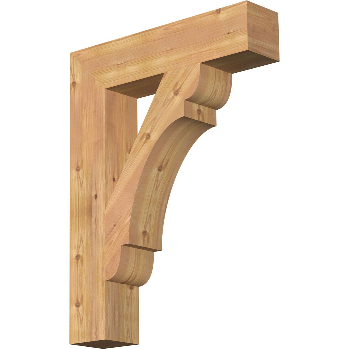 Ekena Millwork BKT06X26X34OLY05SWR Olympic block smooth 5-1/2-in x 26-in x 34-in Western red cedar Brown Wood Standard bracket