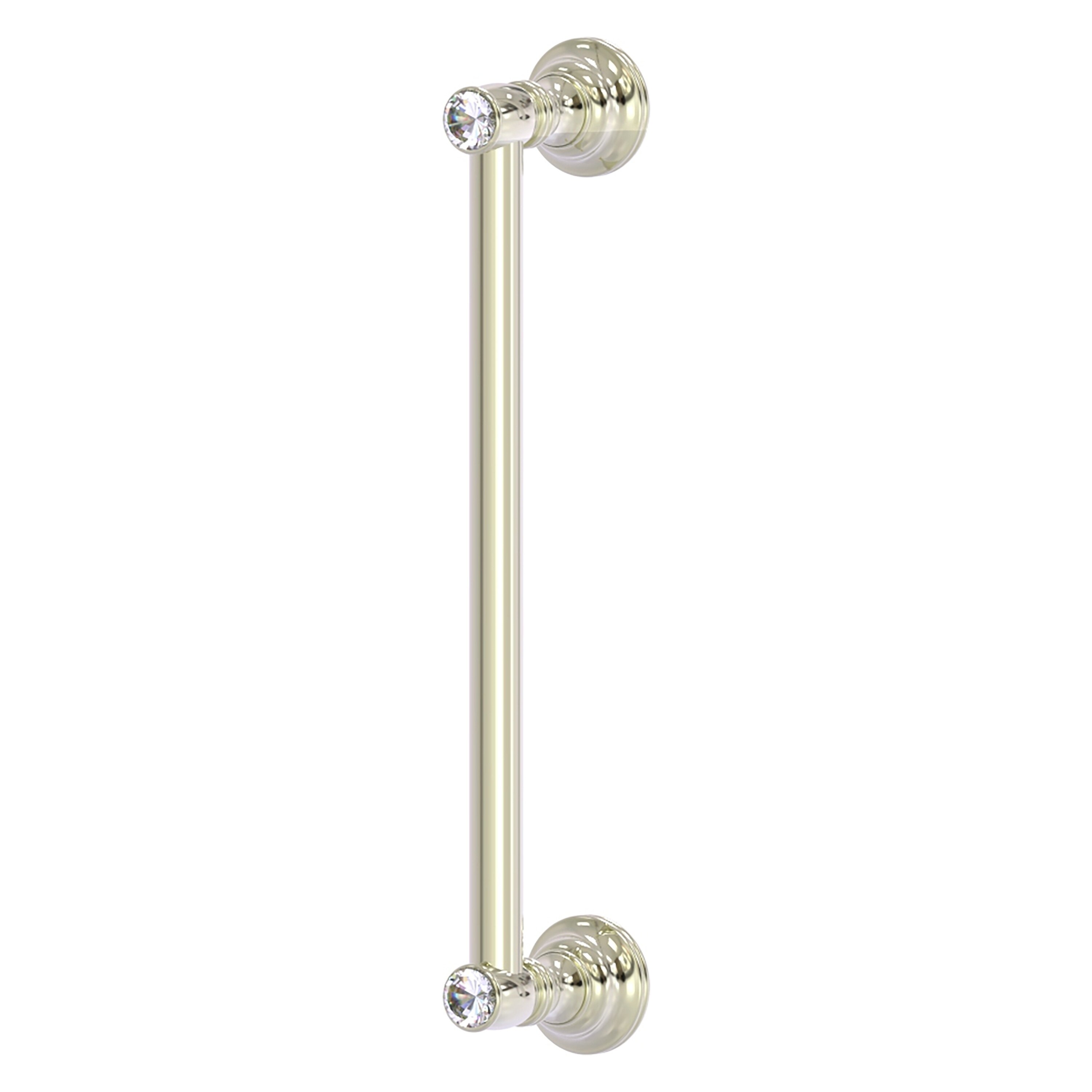 Allied Brass CC-3-12-PNI Carolina Crystal 12-in , 305mm Center to Center Polished Nickel Dual Mount Cylindrical Bar For Use on Appliances Drawer Pulls