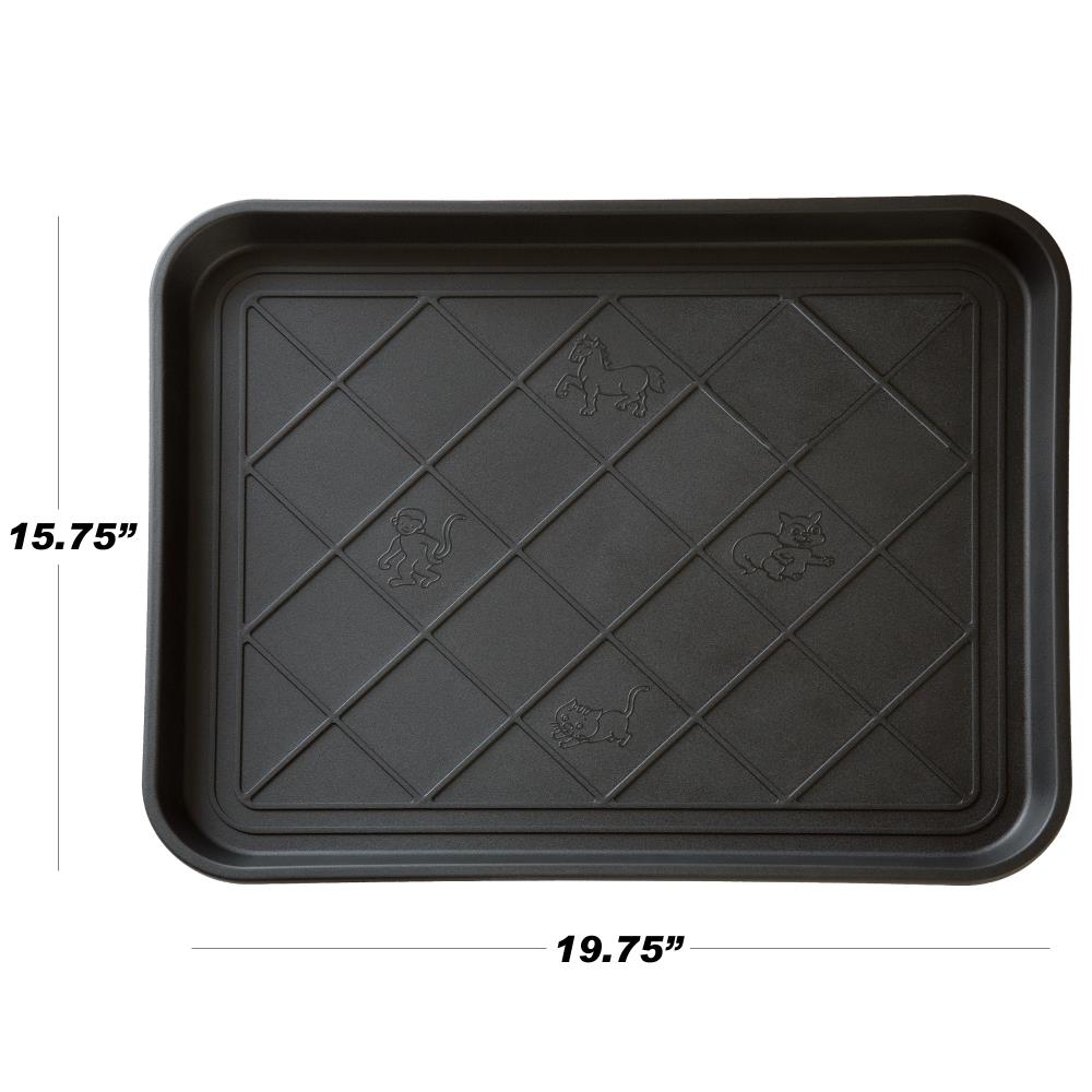 Fleming Supply All-Weather Large Plastic Boot Tray for Indoor and Outdoor  Use – Set of 2, Black