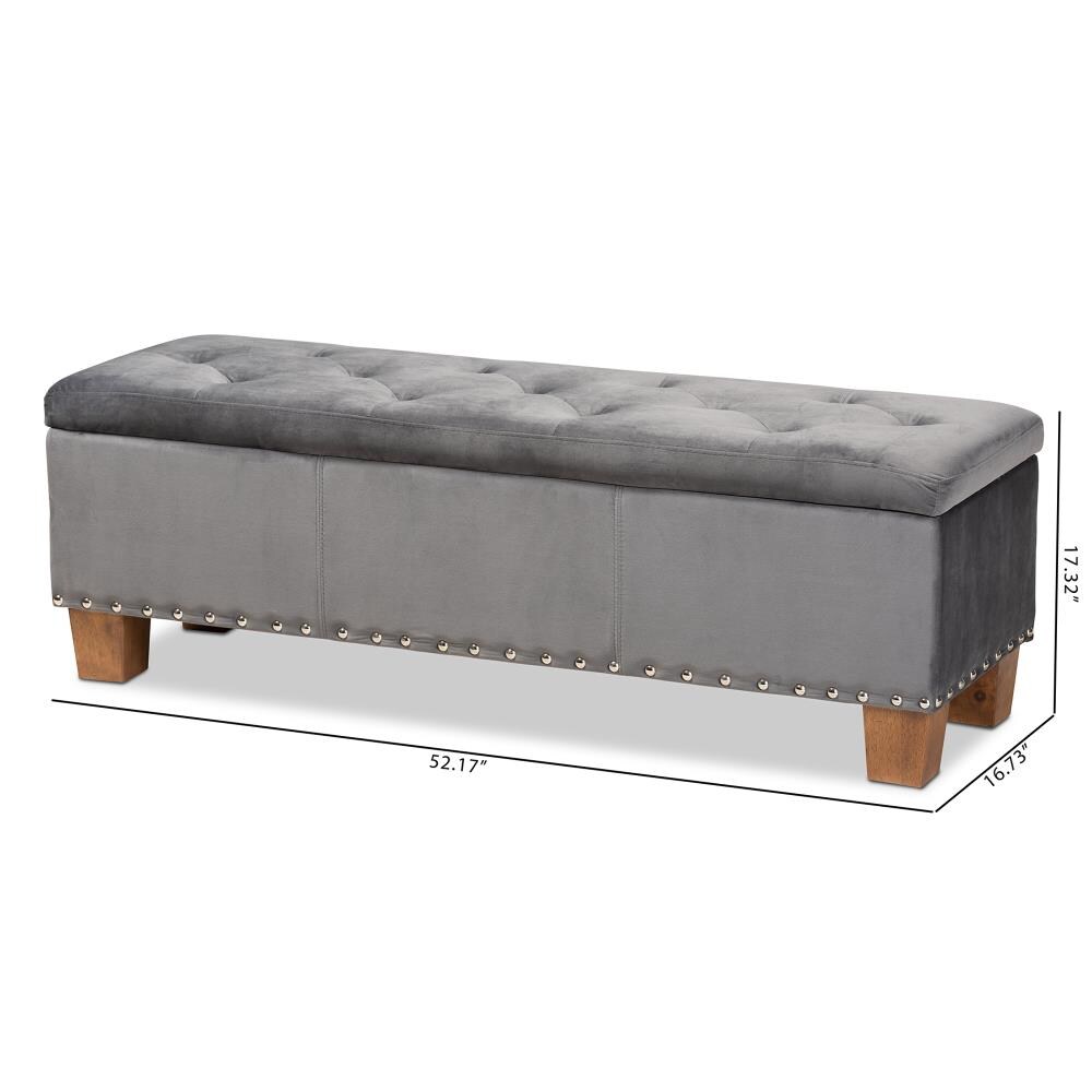 Baxton Studio Hannah Modern Grey Brown Storage Bench with Storage