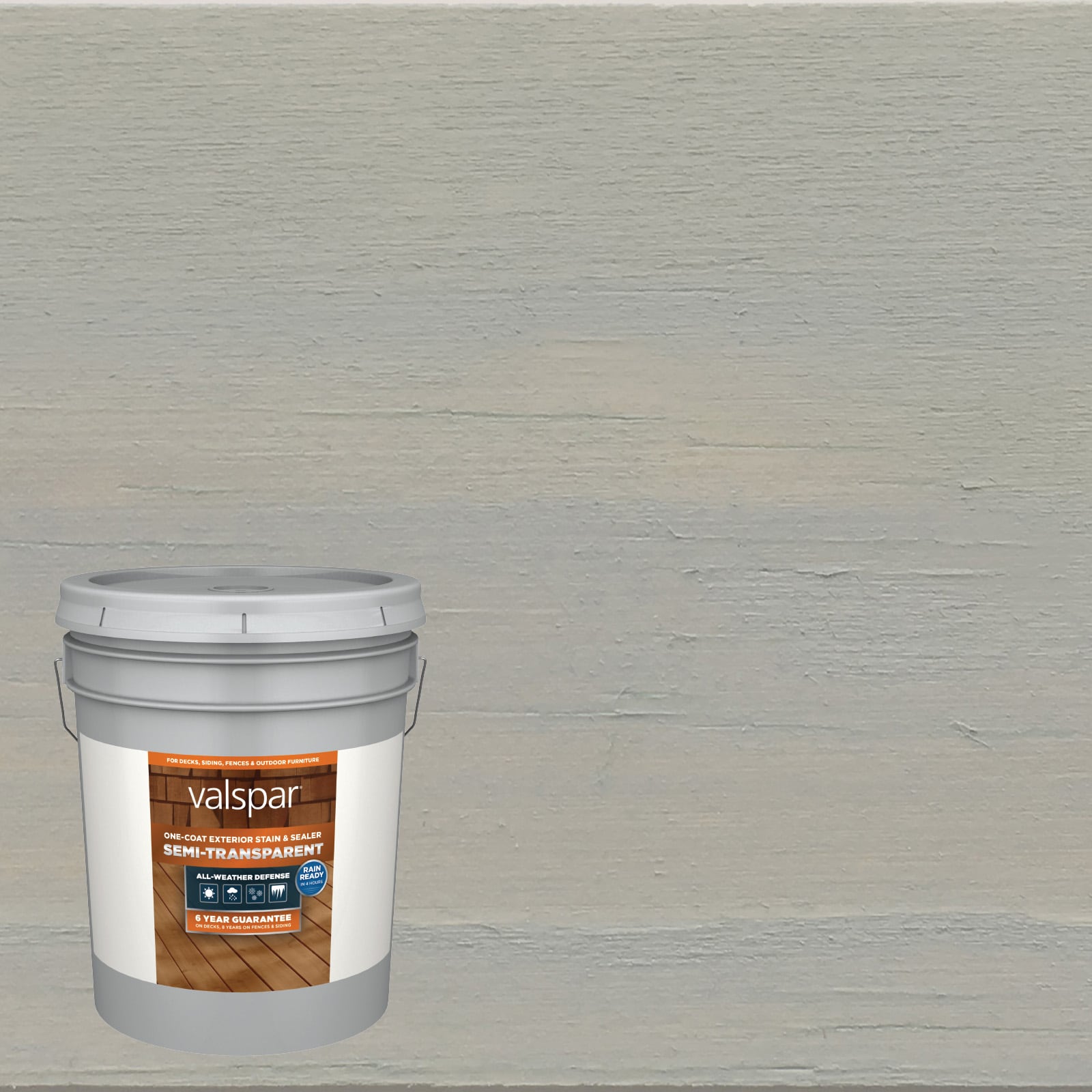 Valspar Cottage Gray Semi-transparent Exterior Wood Stain and Sealer  (5-Gallon) in the Exterior Stains department at