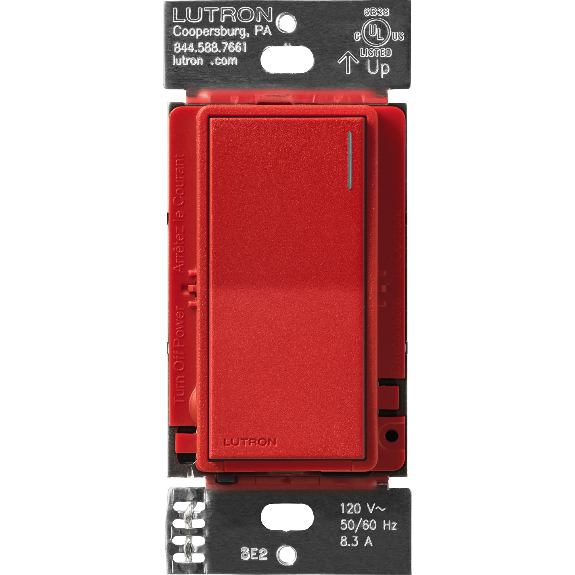 Lutron ST-RS-SR Sunnata 6-amp Multi-location Locator light Push button Companion Light Switch , Signal Red
