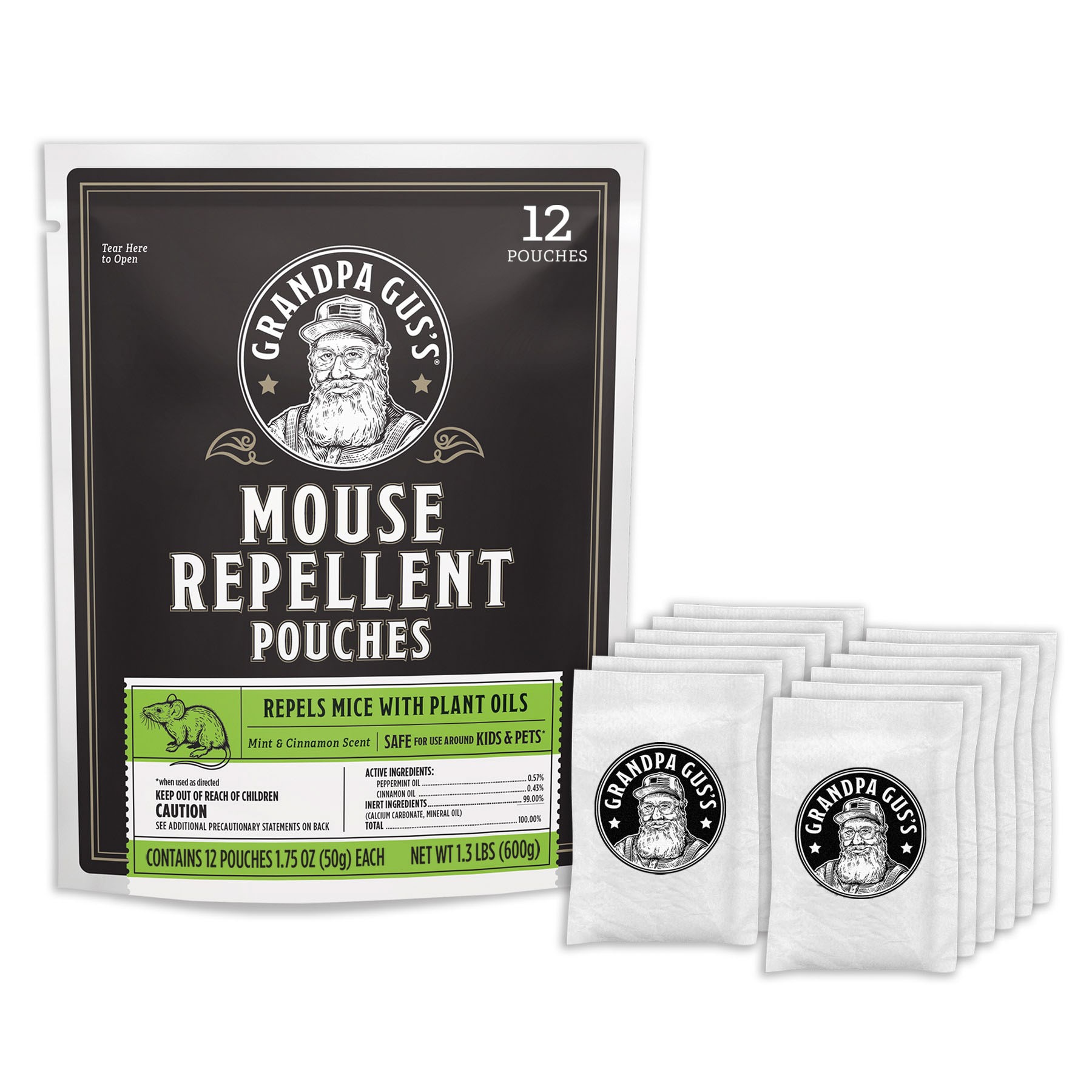 Grandpa Gus's GPR-12-6 Mouse Repellent Pouches 12 Count Mouse Repellent