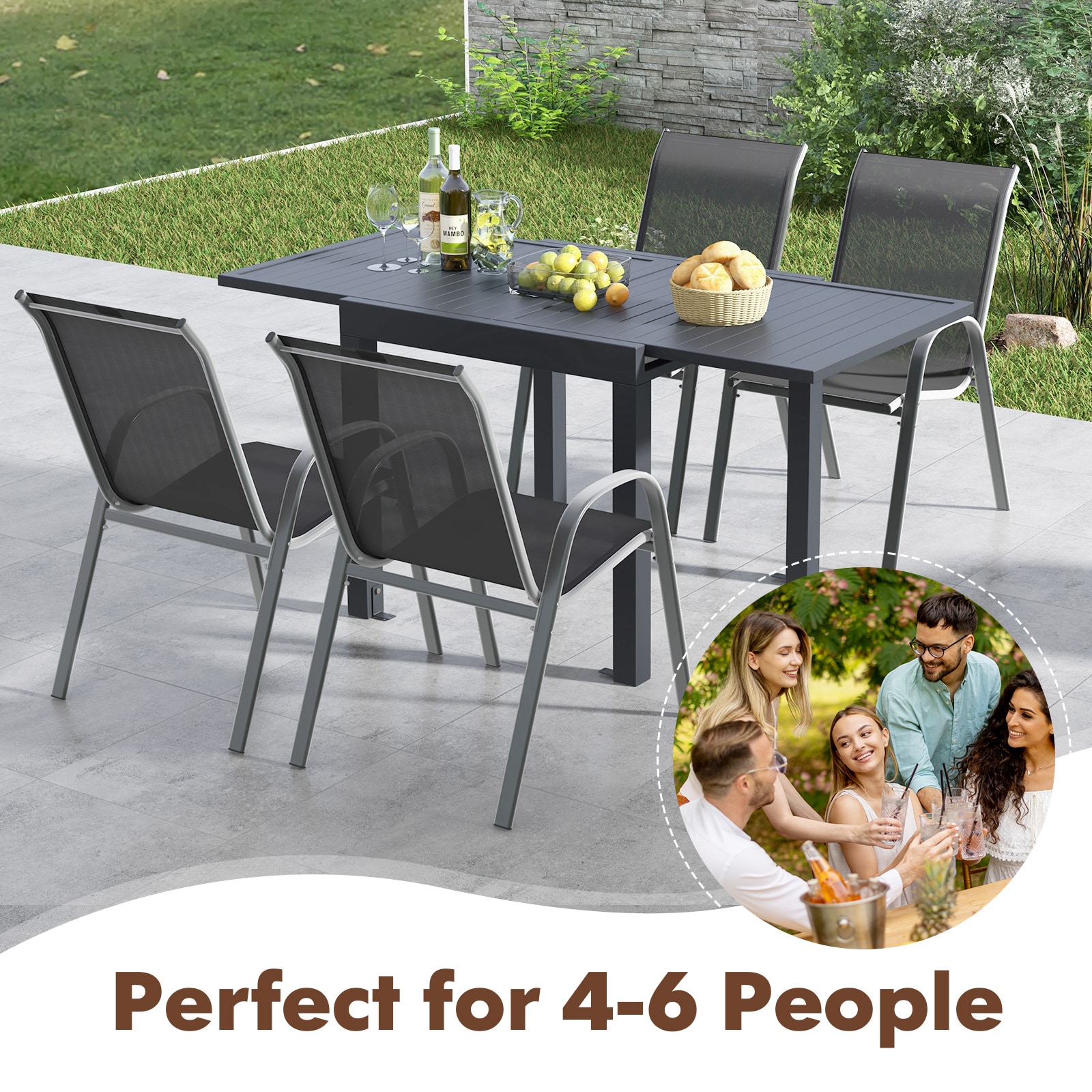 Forclover HYFE-73225GR4 Patio-Dining-Sets - View #10