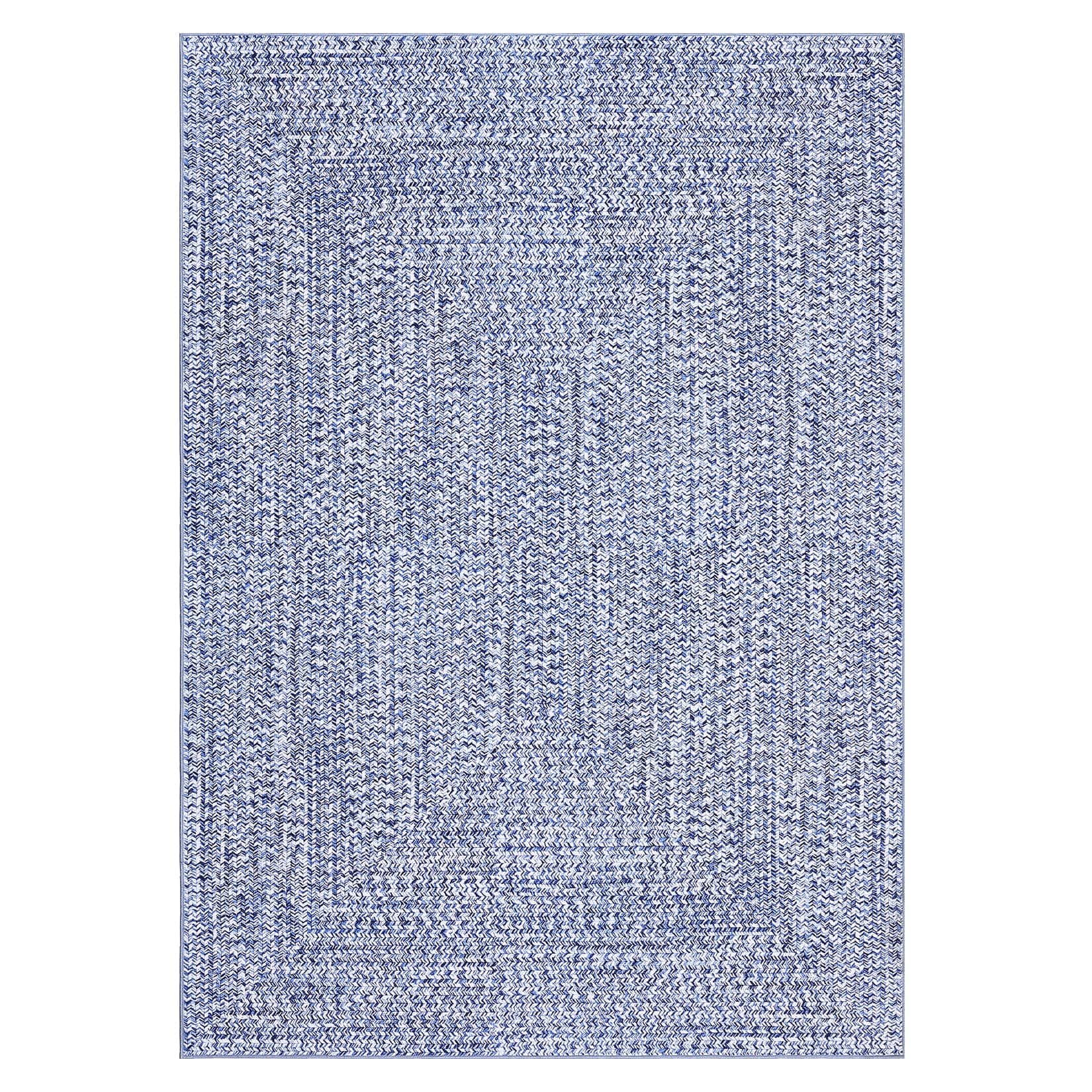 WhizMax SUNNY-PHO-16JHLF93 2 x 10 ft Polyester Light Blue Rectangular Laundry Hallway Entryway Bathroom Kitchen Solid Modern Machine Washable Runner Rug