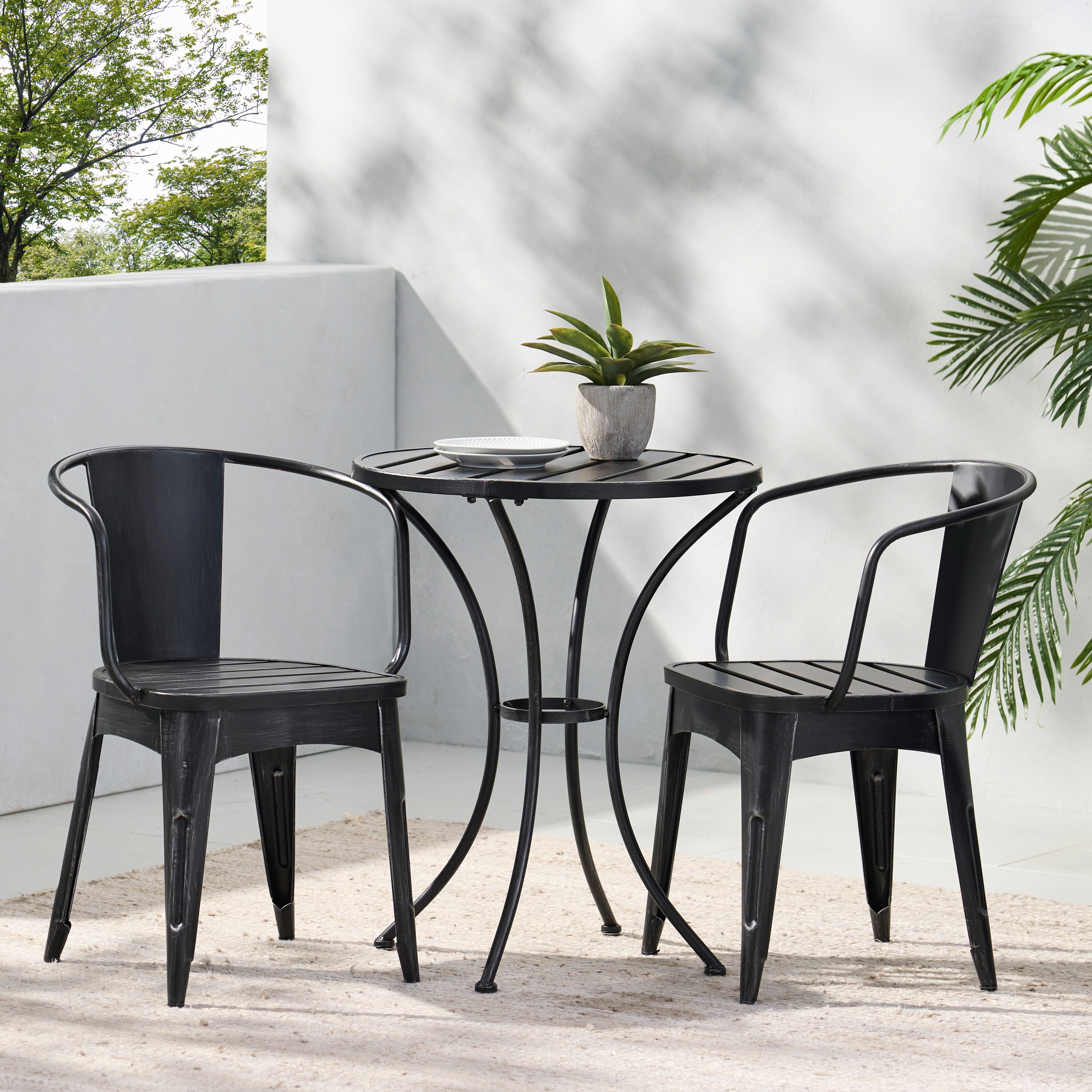 Moda Furnishings MD56558-BSVR 3 -Piece Patio Conversation Set