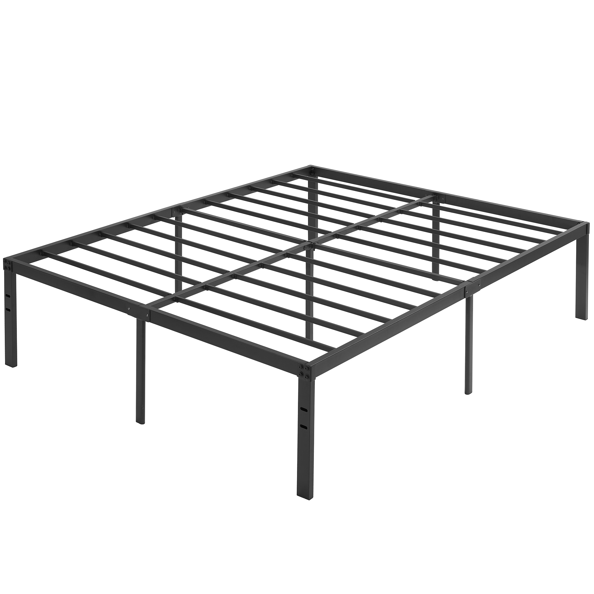 Vecelo LOE-LT-F04L 18in Full Metal Platform Tall Bed Frame Heavy Duty Steel Slat Easy Assembly