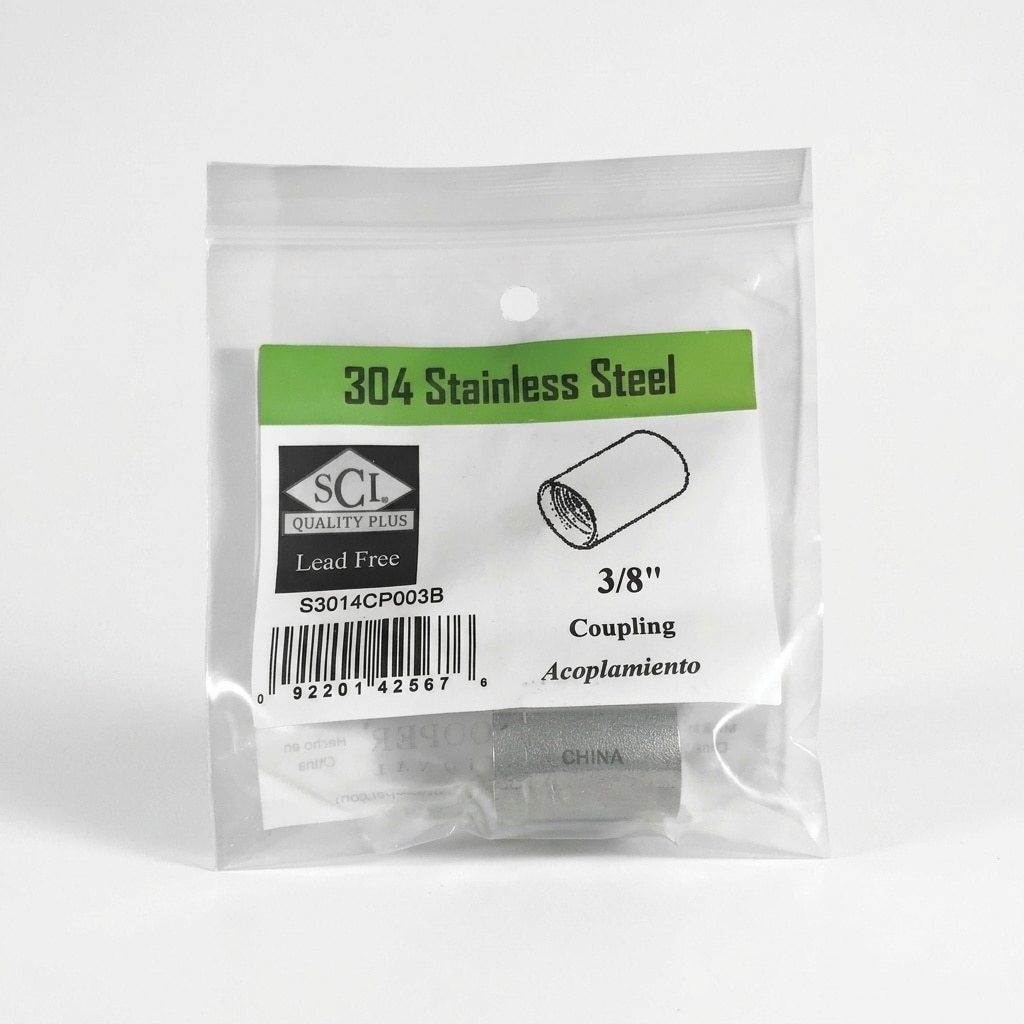 Smith-Cooper Smith Cooper 3/8 in. FPT X 3/8 in. D FPT Stainless Steel Coupling