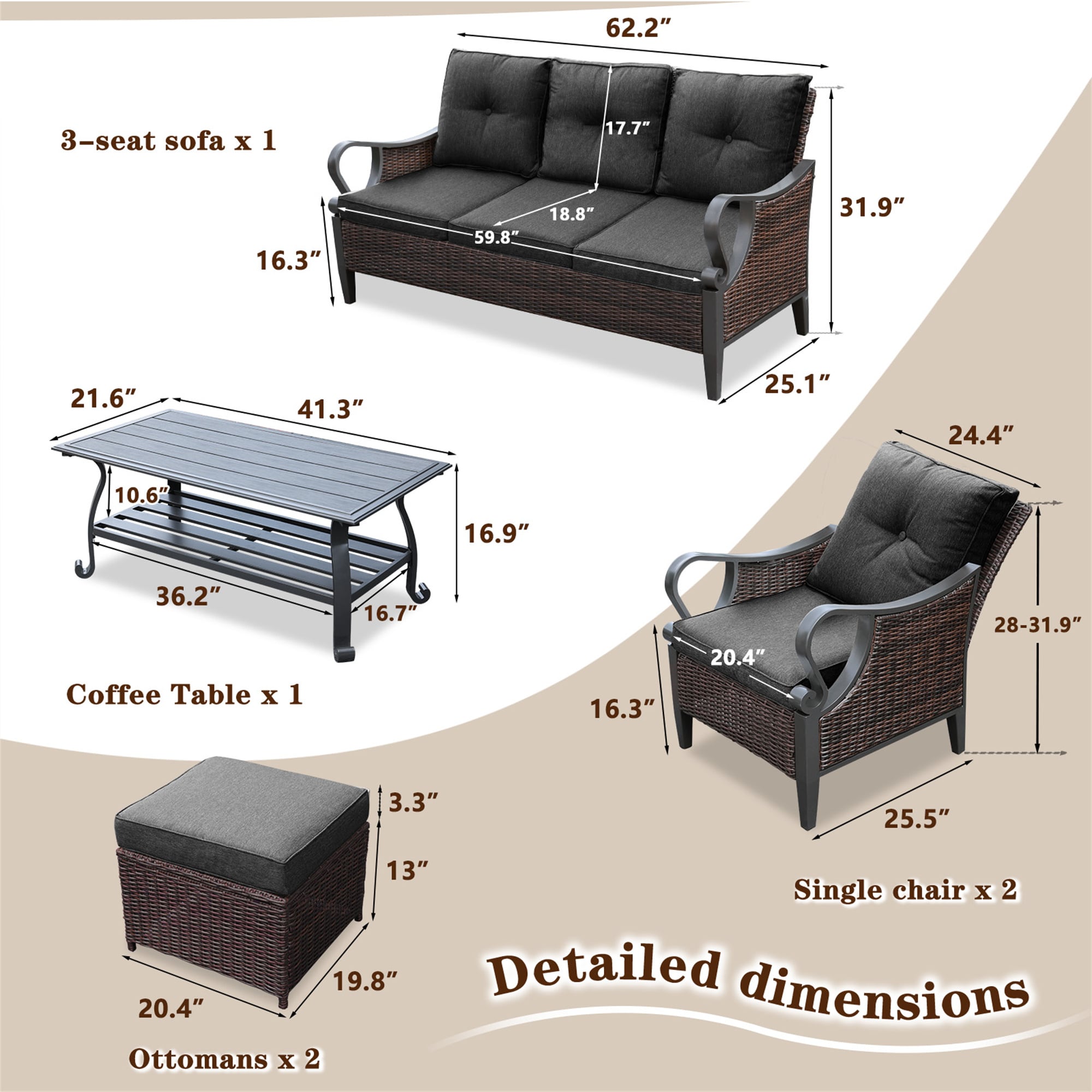 BABOOM BOM-111CORUST Patio-Conversation-Sets - View #3