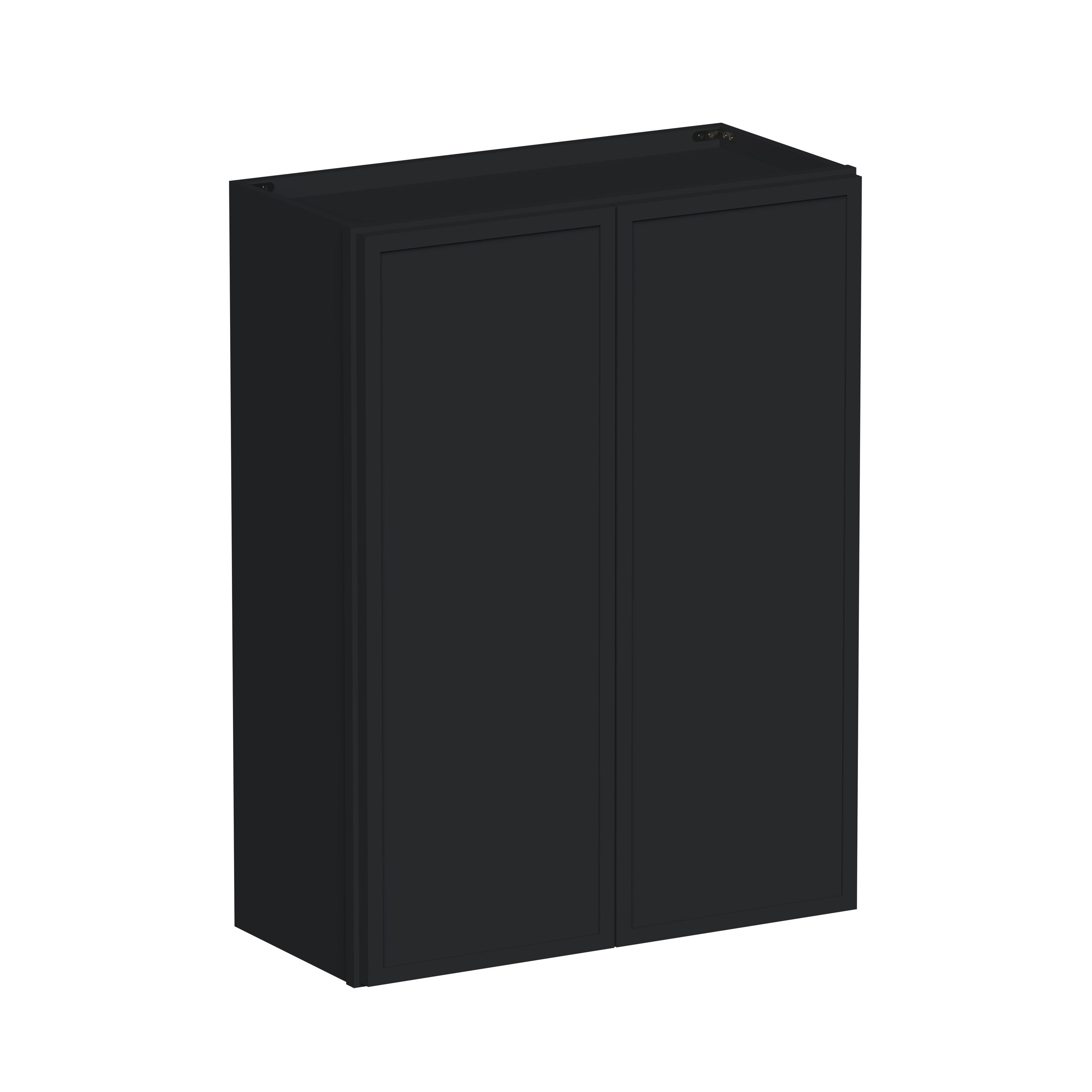 Boyel Living 27-in W x 36-in H x 12-in D Black Shaker Ready-to-Assemble Kitchen Wall Cabinet with Soft-Close Hardware #BL-W2736SSE
