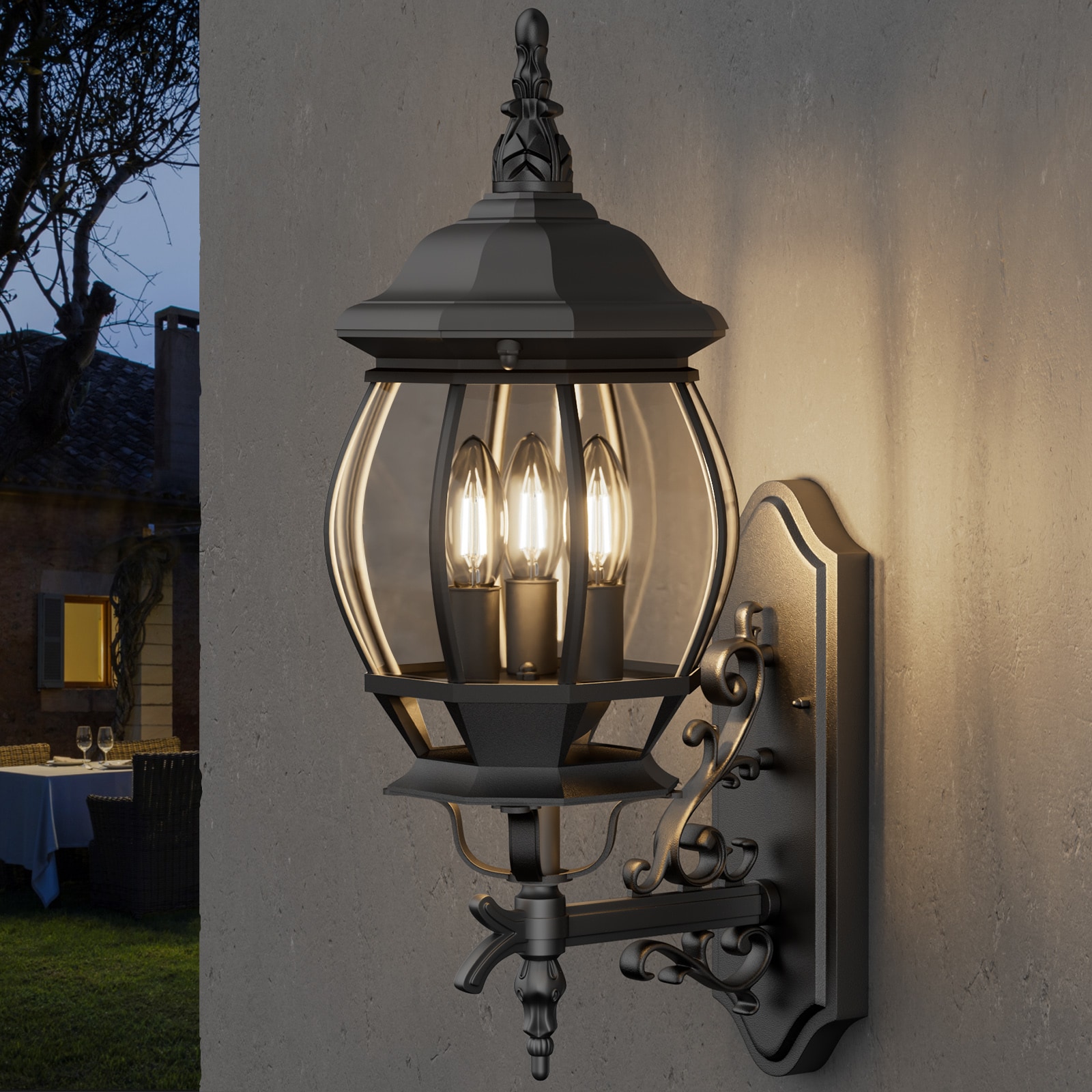 LamQee 06FTL0241BBK Outdoor-Wall-Lighting - View #2
