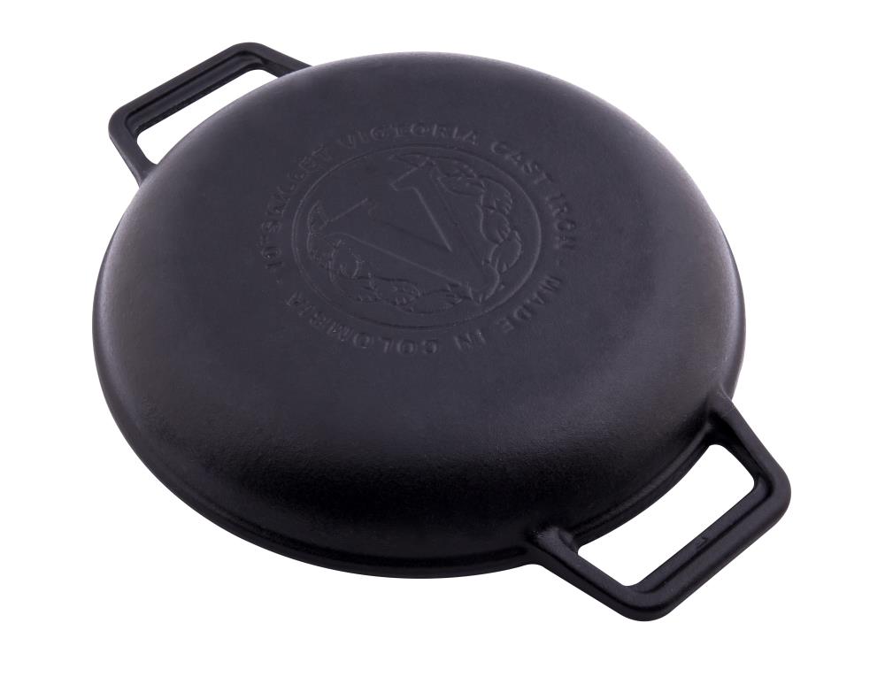 Victoria Seasoned 12 Cast Iron Skillet With Double Loop Handles