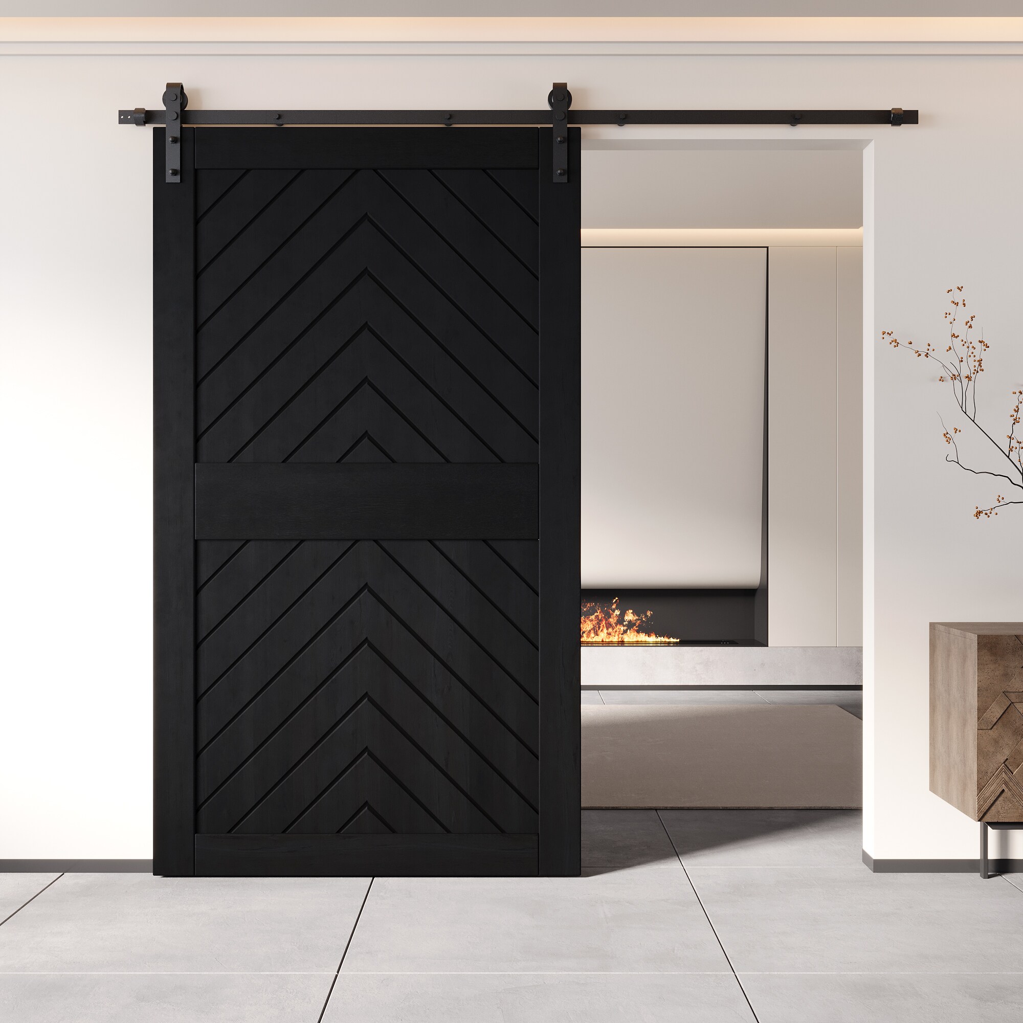 HOMACER JT1-5084-BK Barn-Doors - View #8