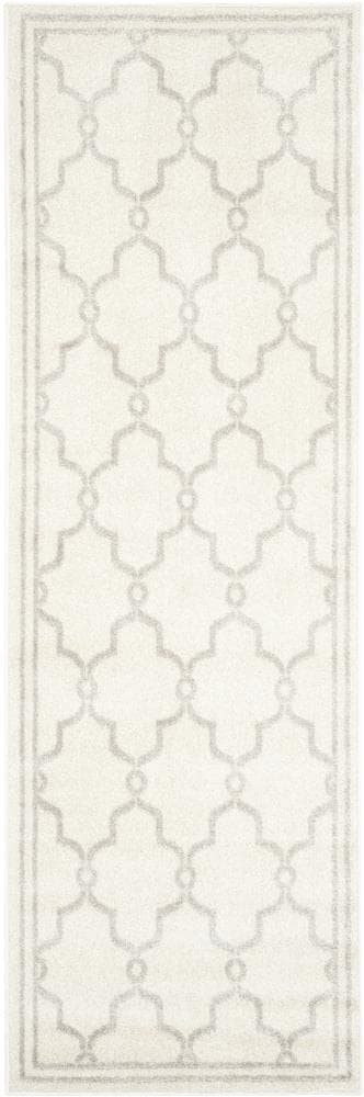 Safavieh AMT414E-215 Marion 2 x 15 (ft) Loomed Polypropylene Ivory/Light Gray Rectangular Indoor/Outdoor Trellis Runner rug