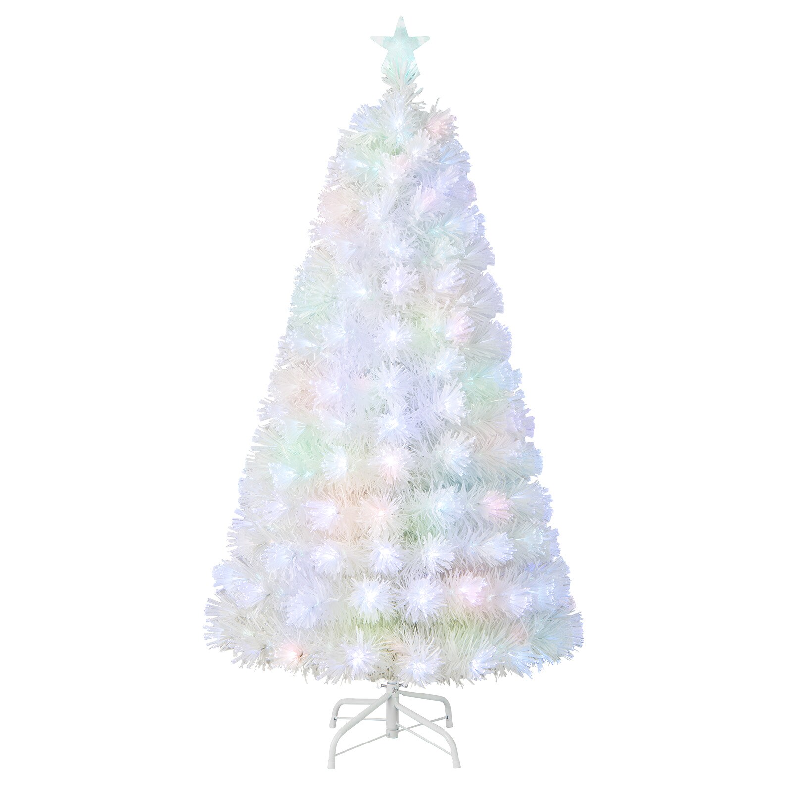 LIVIZA HYS22745US 5-ft Pre-lit White Artificial Christmas Tree with Multicolor LED Lights