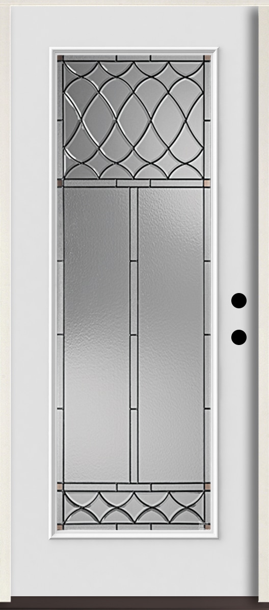 RELIABILT LO964044 Sheldon 36-in x 80-in x 4-5/8-in Fiberglass Full lite Left-hand inswing Arctic White Paint Painted Prehung Front Door Insulating core