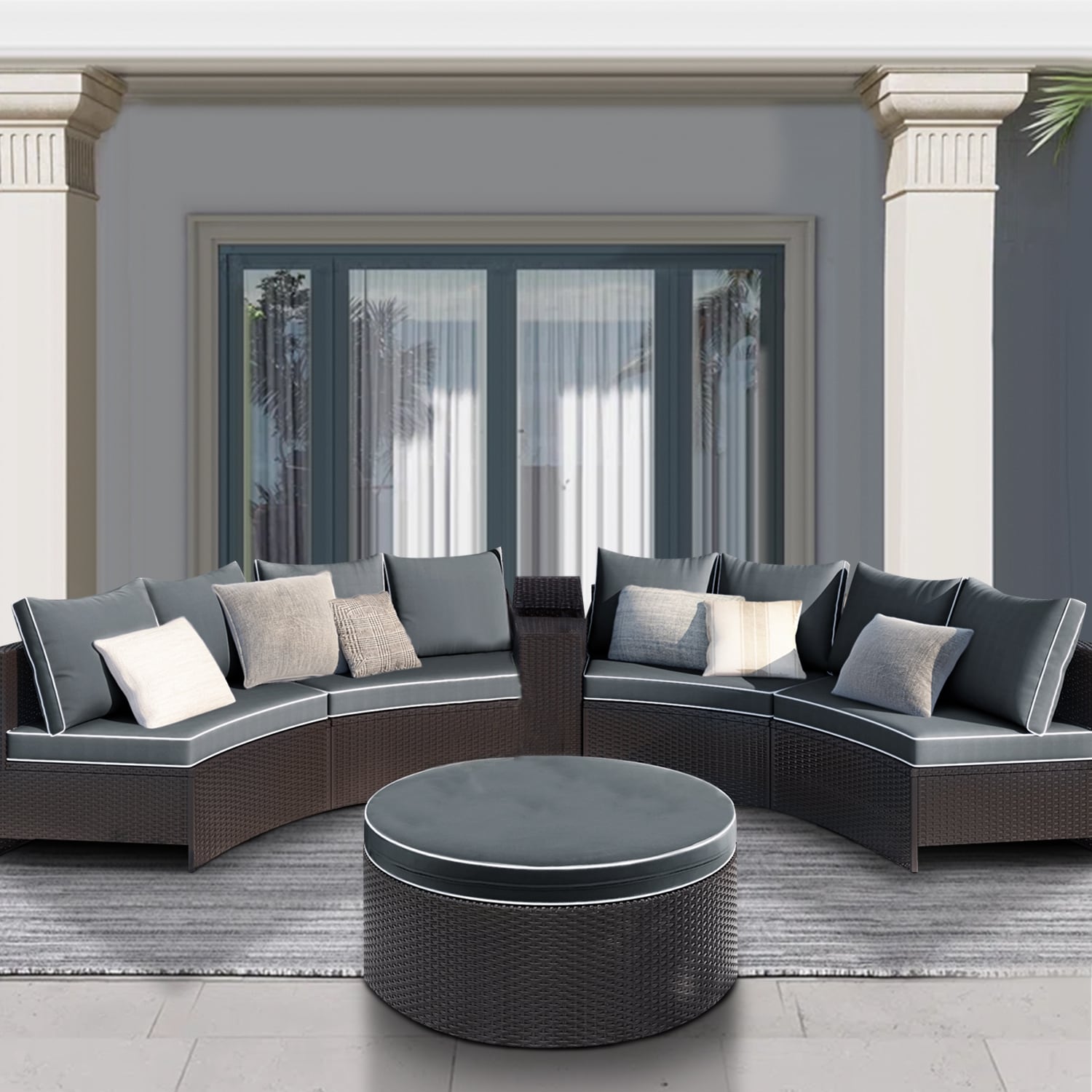 Round discount patio sectional