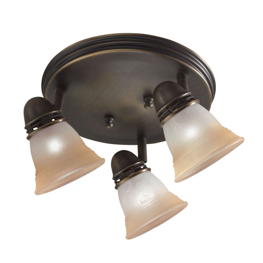 Portfolio 16021 Libbe 9-in 3-Light Olde Bronze dimmable Gu10 Pin Base Traditional Flush Mount