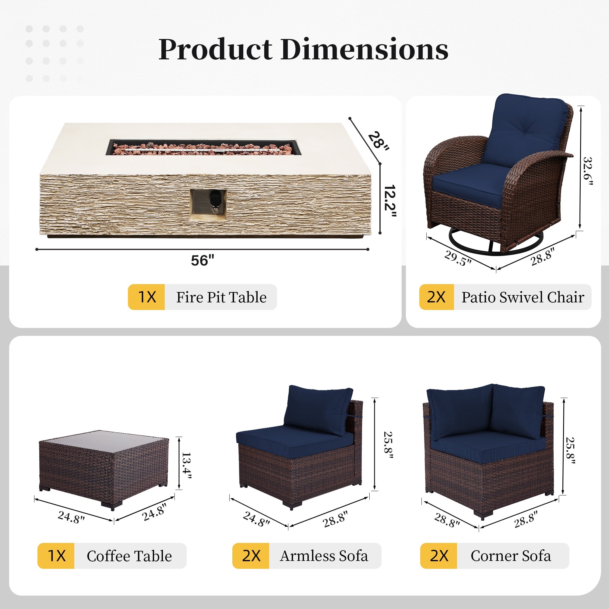 UPHA PL-2CZY11-56HBE-Z2 Patio-Conversation-Sets - View #12
