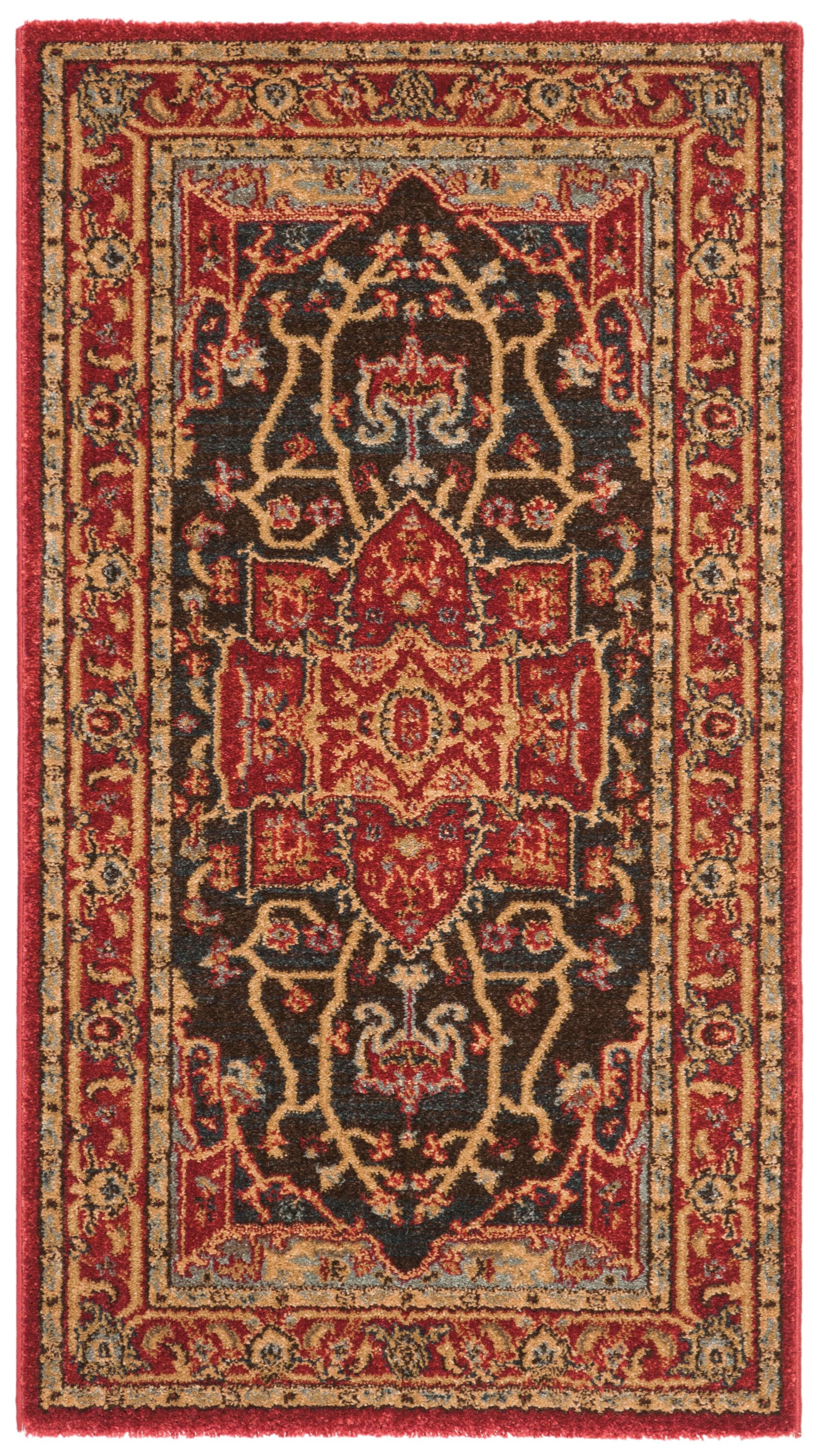 Mahal 625D Red Red 2in-2ft x 4in Rug