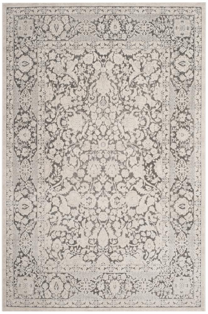 Safavieh RFT667B-5 Reflection Erin 5 x 8 (ft) Loomed Synthetic Dark Gray/Cream Rectangular Indoor Floral/Botanical French Country Area rug