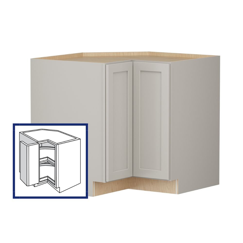 Shenandoah PRO Express SPE 90MYS-24462 Breckenridge 36-in W x 34.5-in H x 24-in D Stone Full Overlay Lazy Susan Super lazy susan Corner base Fully assembled Plywood Cabinet (Recessed Panel Shaker)