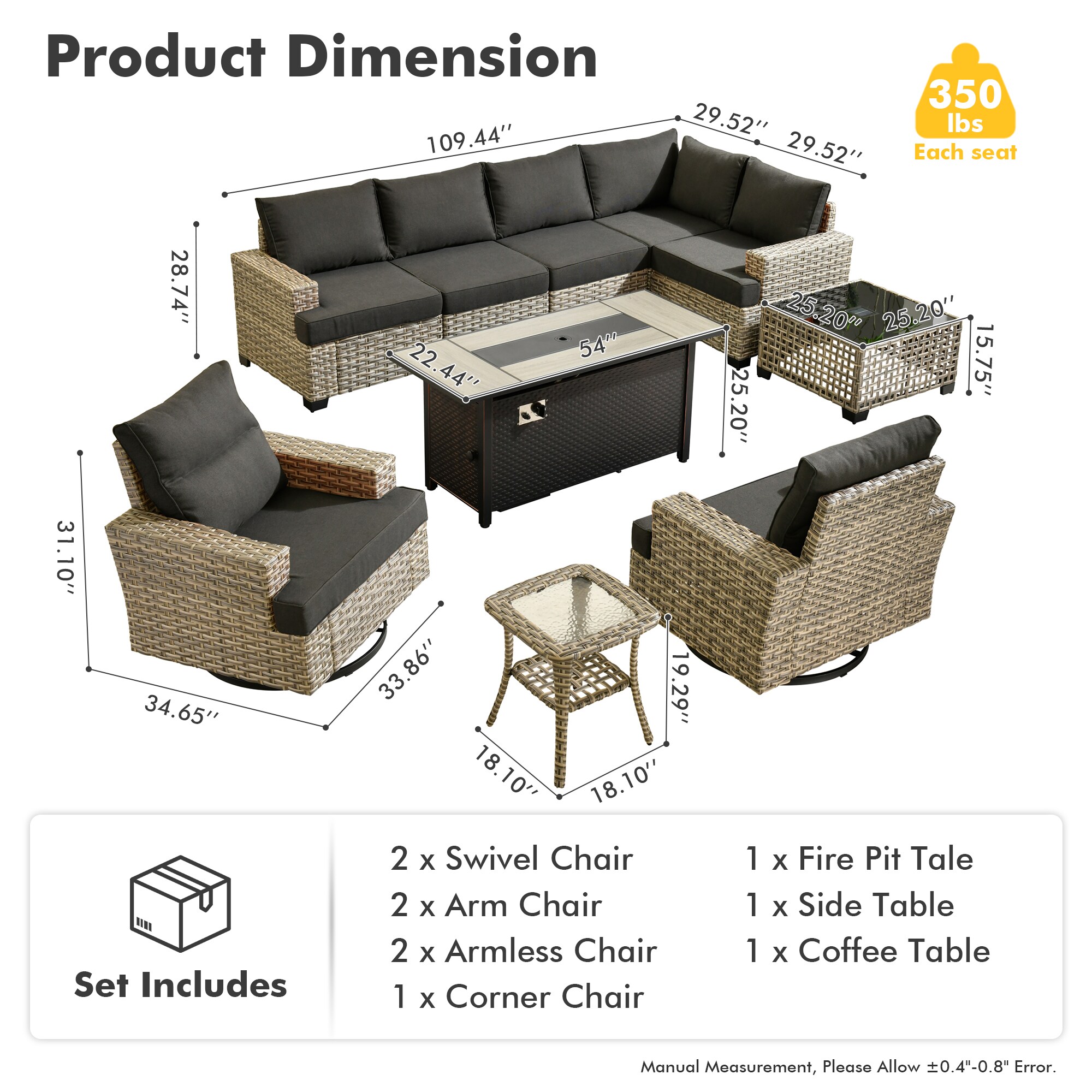 Ovios RFP5TS109Y Patio-Conversation-Sets - View #10