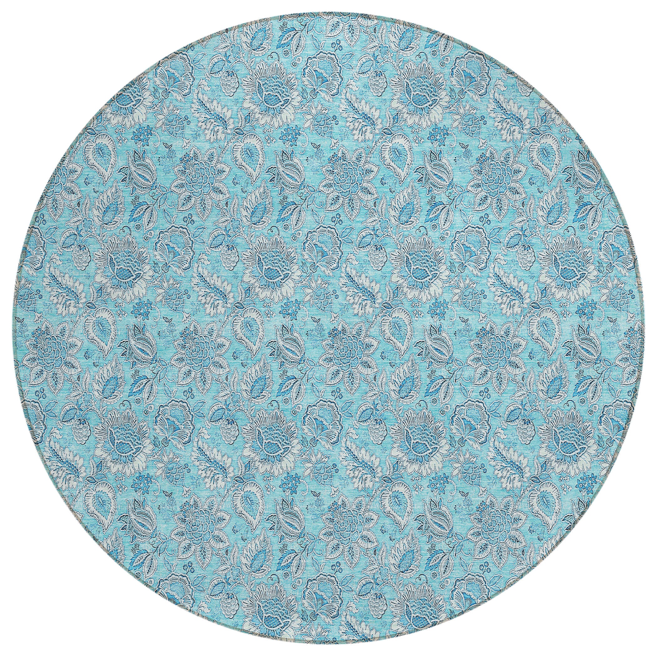 Addison Rugs ACN662AQ8RO Chantille ACN662AQ 8 x 8 (ft) Polyester Beige Round Indoor/Outdoor Geometric Machine washable Area rug