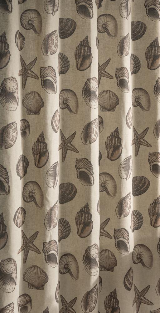 allen + roth 242190044L 70-in L Rustic Shell Shells Polyester Shower Curtain