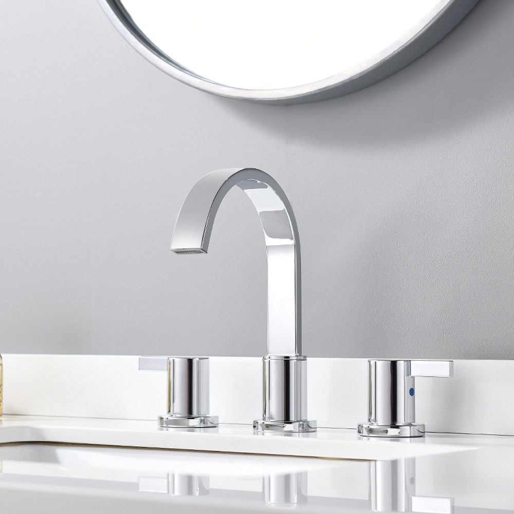 Chrome 8-Inch 2-Handle Widespread Bathroom Faucet