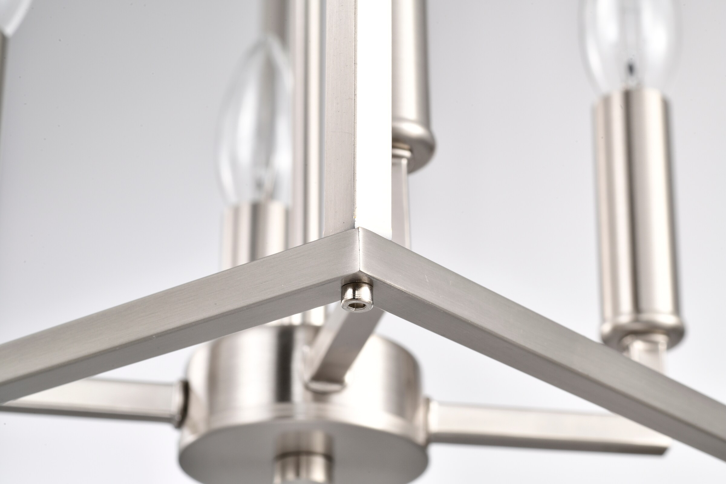 Brushed Nickel 4-Light Lantern Pendant Chandelier 16 in