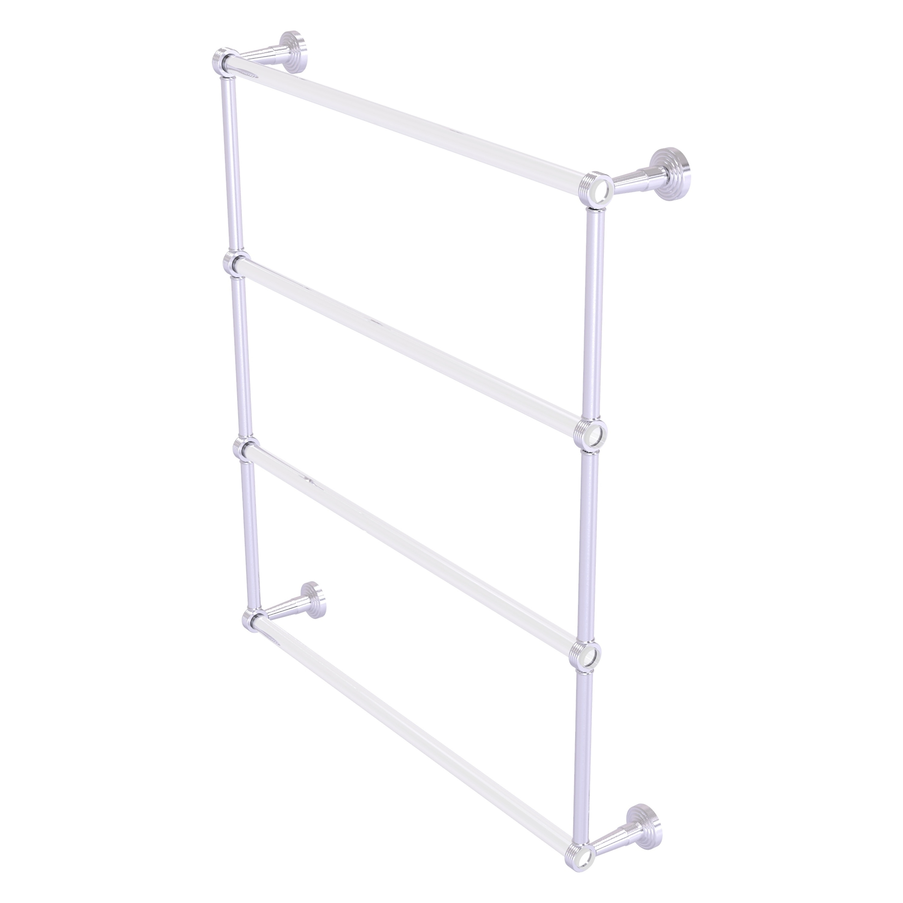 Allied Brass PB-28G-30-SCH Pacific Beach 30-in double Satin Chrome Wall mount 4-tier Towel Bar