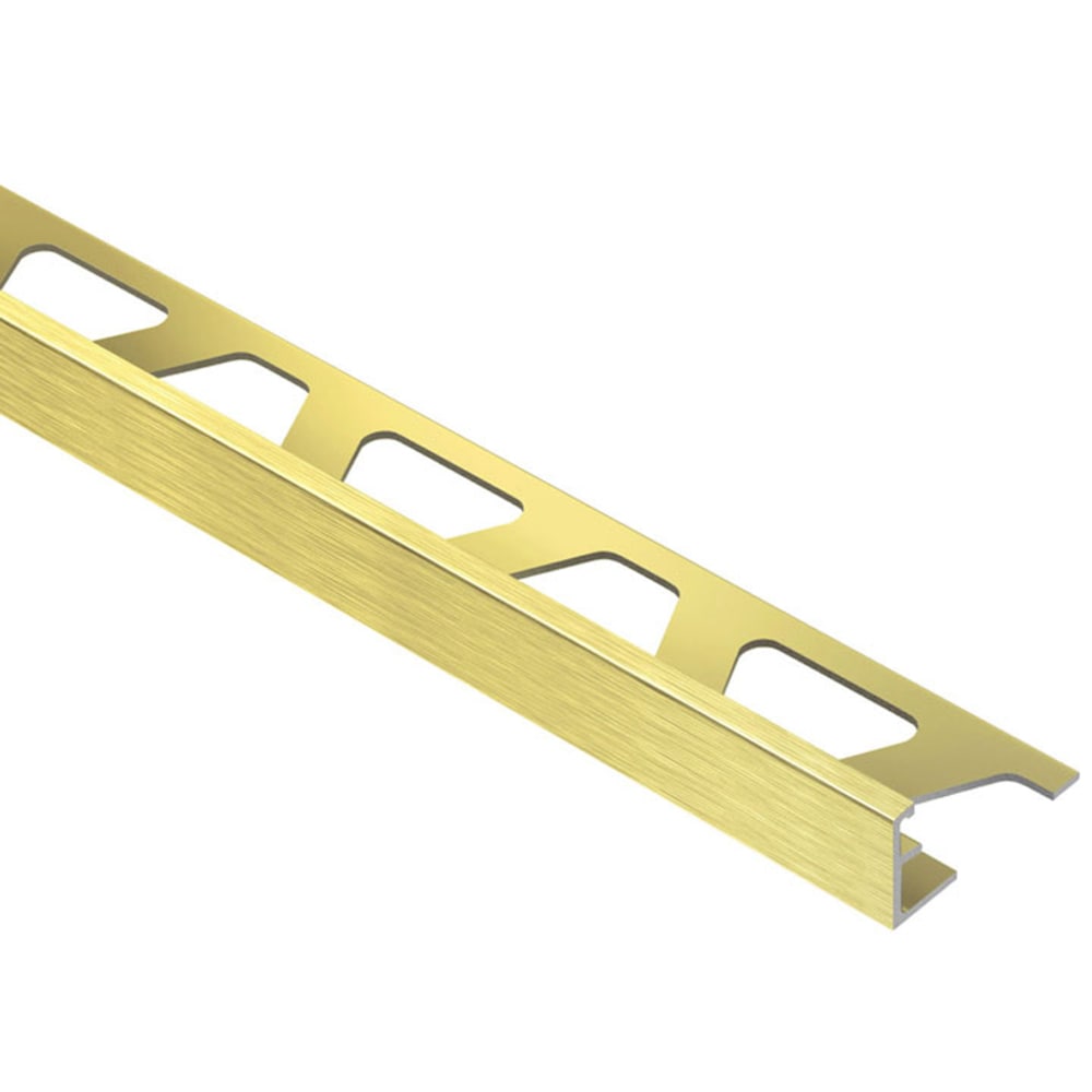 Schluter Systems A80AMGB Schiene 0.313-in W x 98.5-in L Brushed Brass Anodized Aluminum Aluminum L-angle Tile Edge Trim