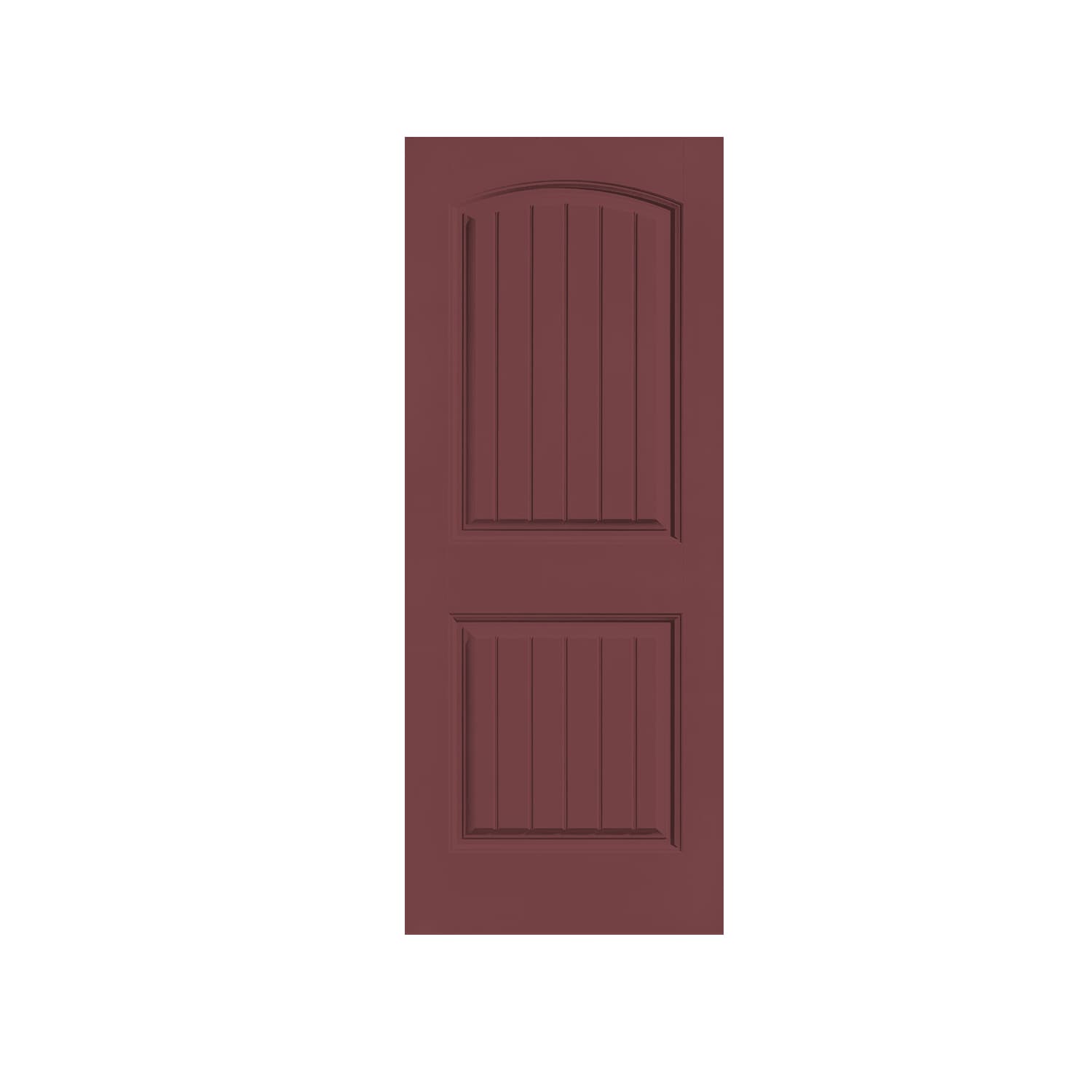 CALHOME DOOR-2PANEL-CB-30RM 30-in x 80-in Maroon MDF Hollow core Single Barn Door (Hardware Not Included)
