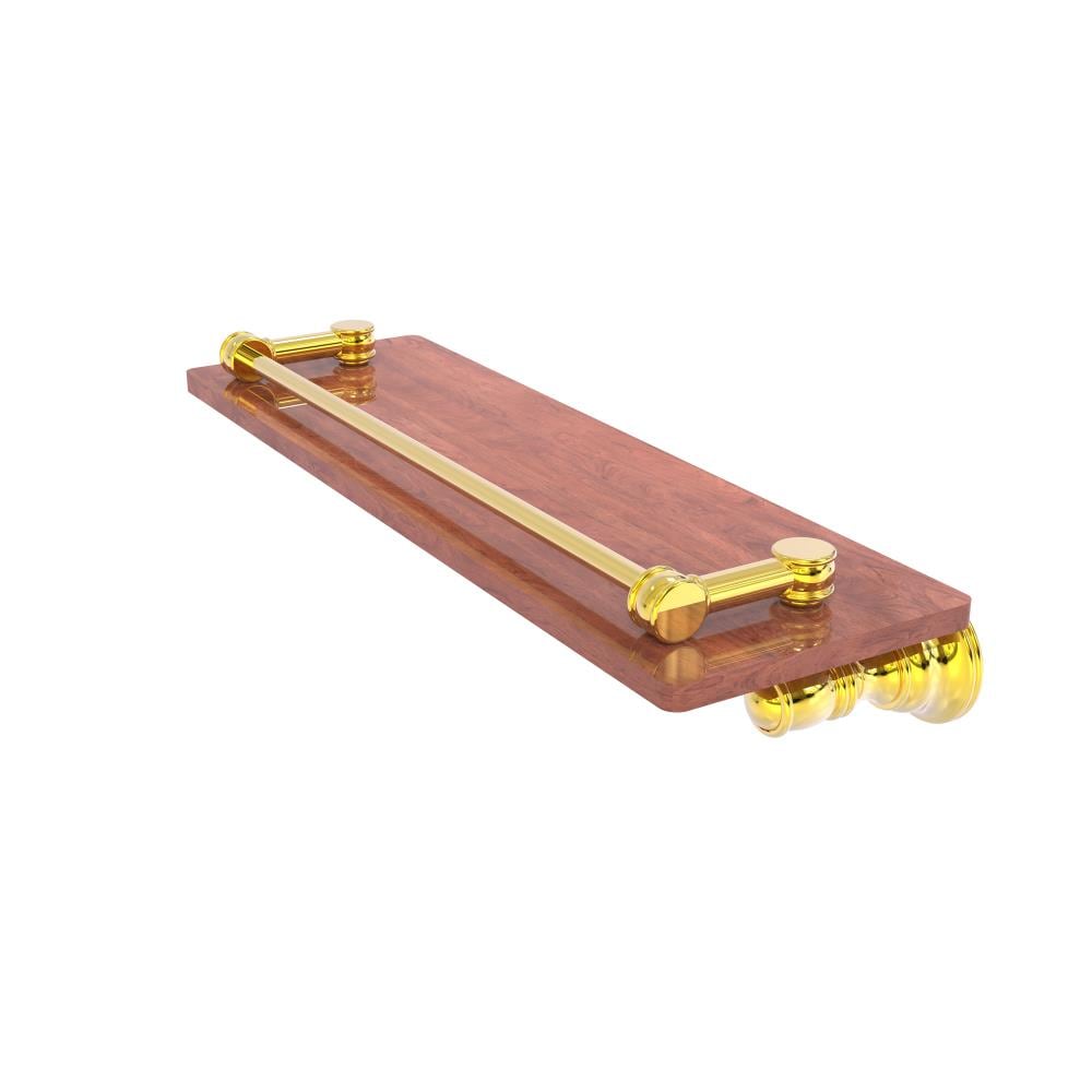 Allied Brass CL-1-16-GAL-IRW-PB Carolina Polished Brass Wall mount Bathroom Shelf ( 16-in x 3.3-in x 5-in )