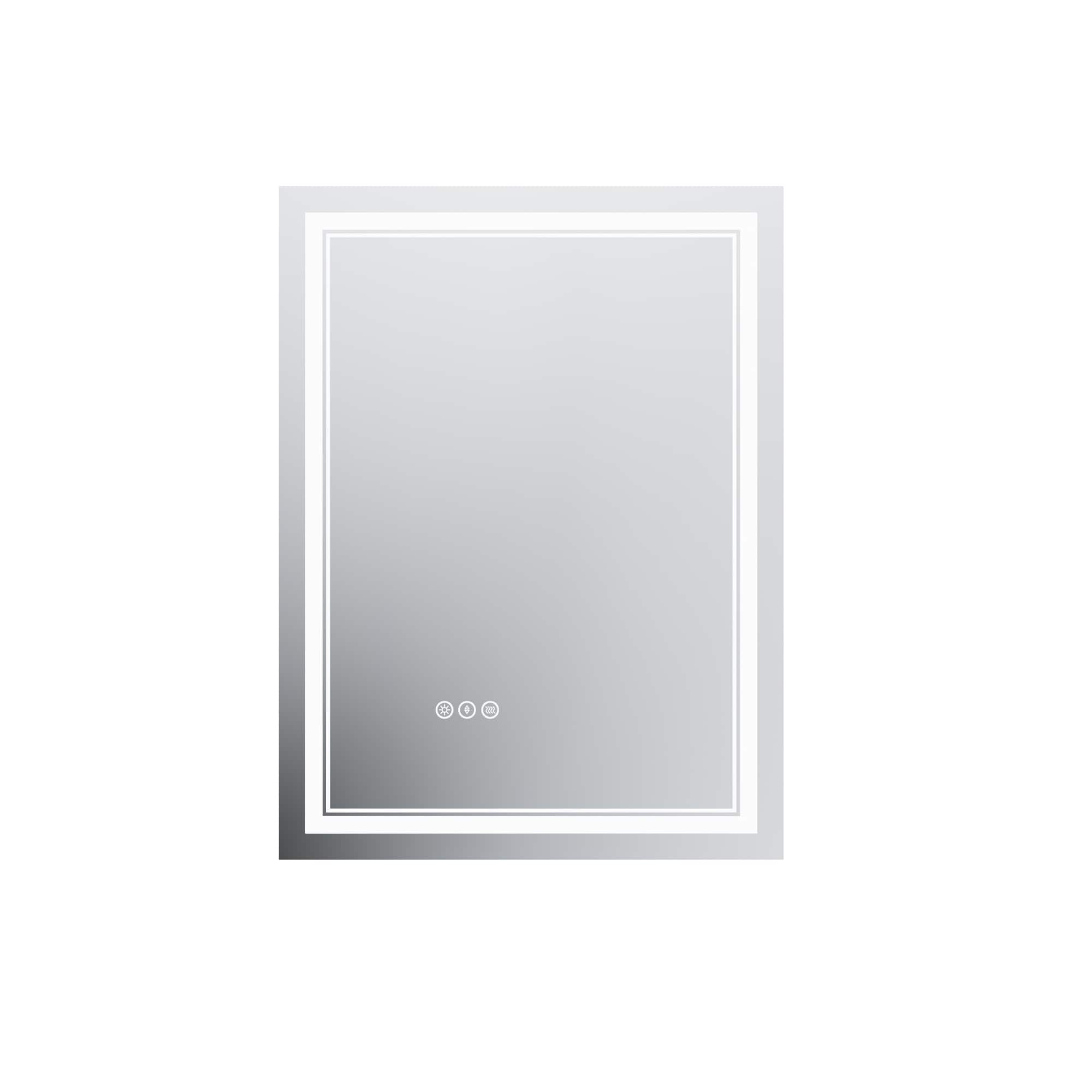 Ayelon - 24-in x 32-in Polished Frameless Rectangle Dimmable LED Lighted Fog Free Bathroom Vanity...