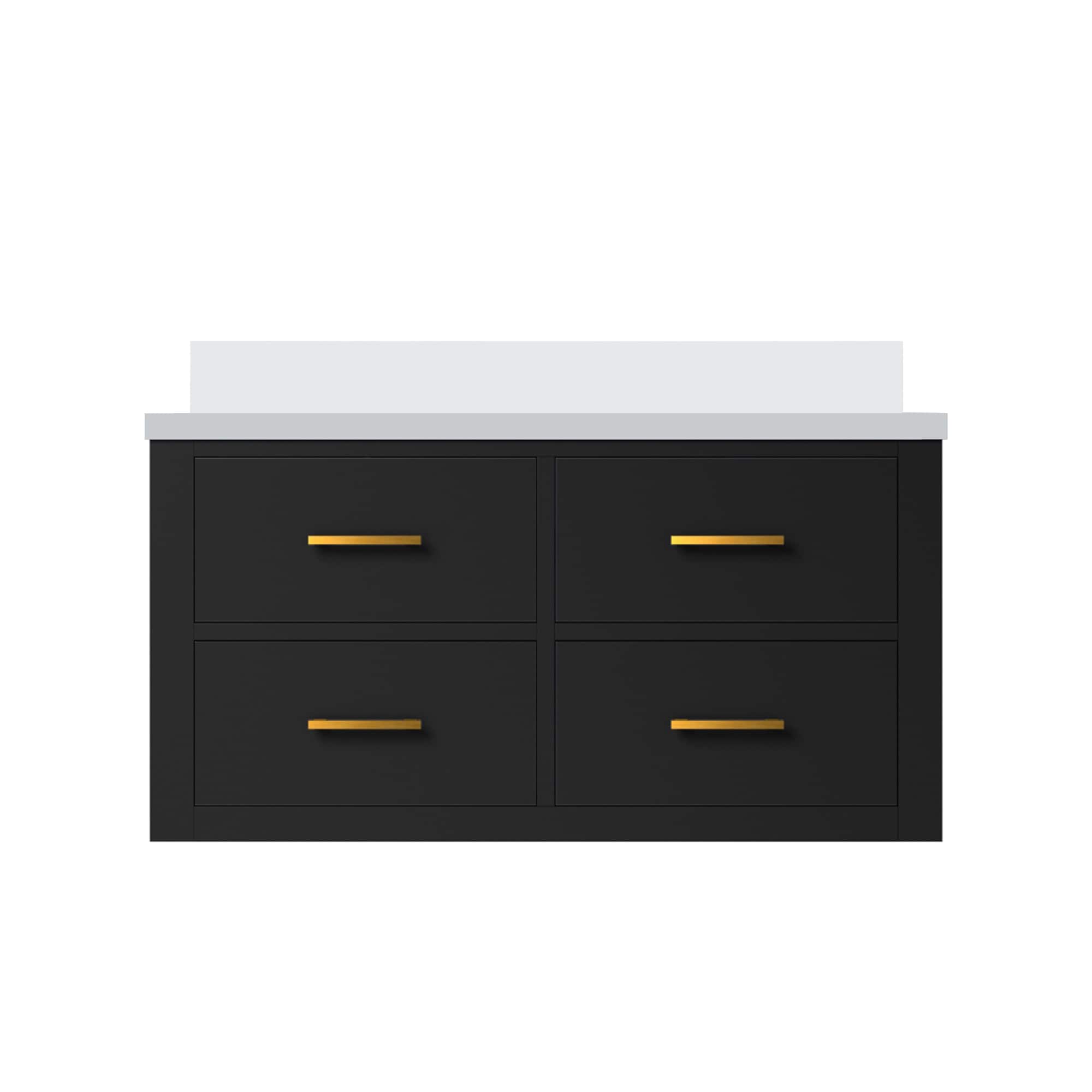 Lexora LVSO36SL300 Southold 36-in Black Undermount Single Sink Floating Bathroom Vanity with White Cultured Marble Top
