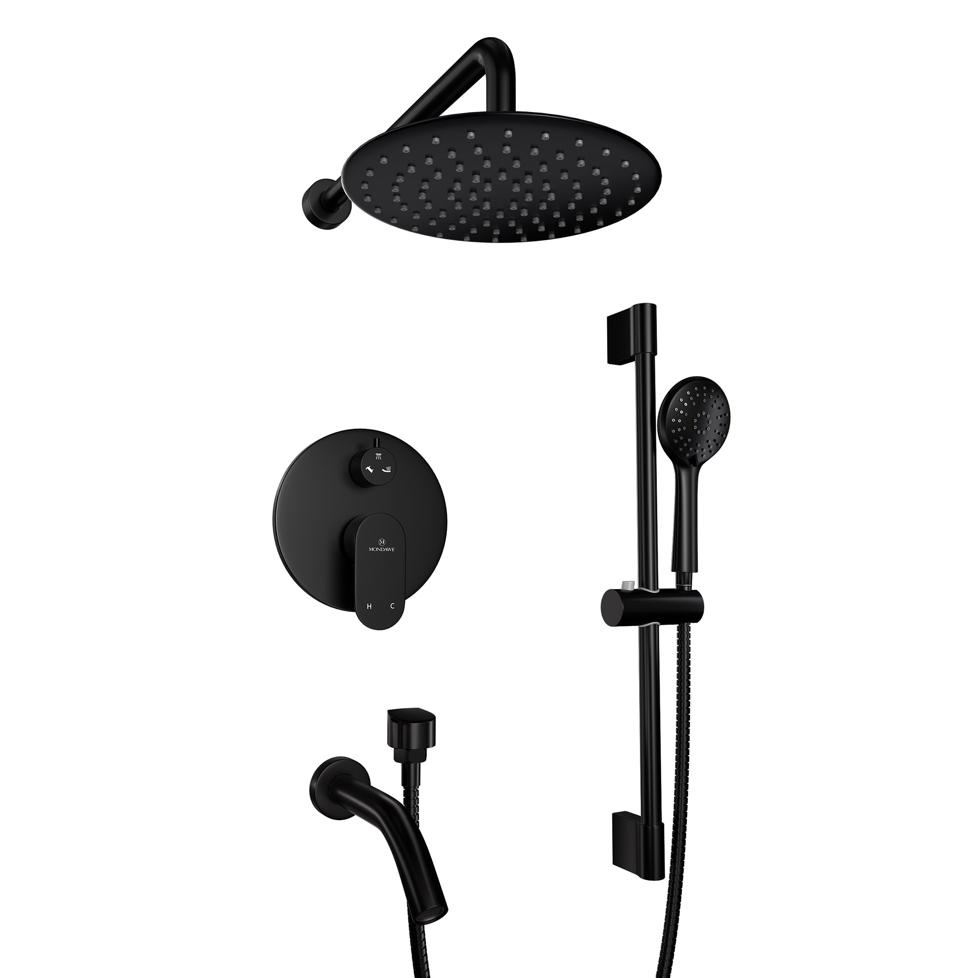 Mondawe MD-A3816-MB3 Showerhead-Bar-Panels - View #5
