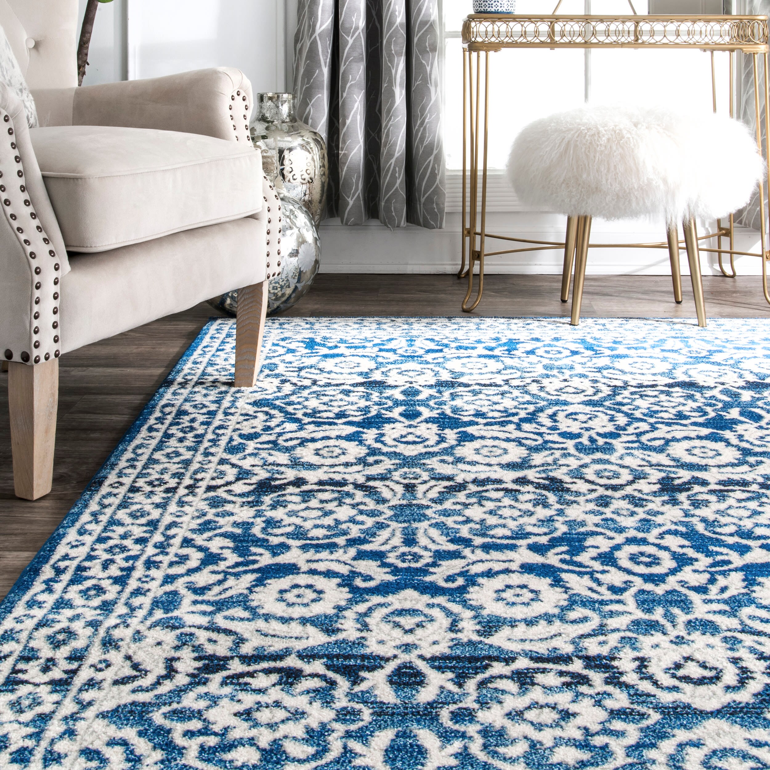 nuLOOM Bodrum 8 x 10 (ft) Woven Polypropylene Dark Blue