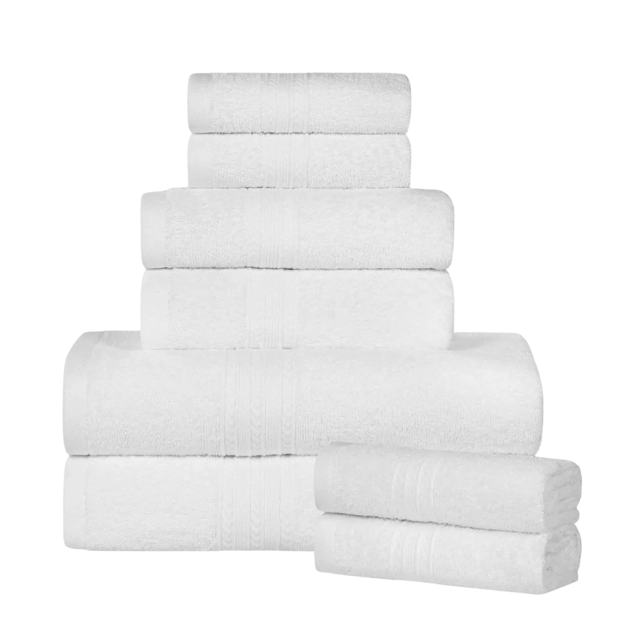 Slickblue 6-Piece Ringspun Cotton Terry Bath Towel Set for Bathroom Guest Room Apartment and Dorm Multiple Color Options