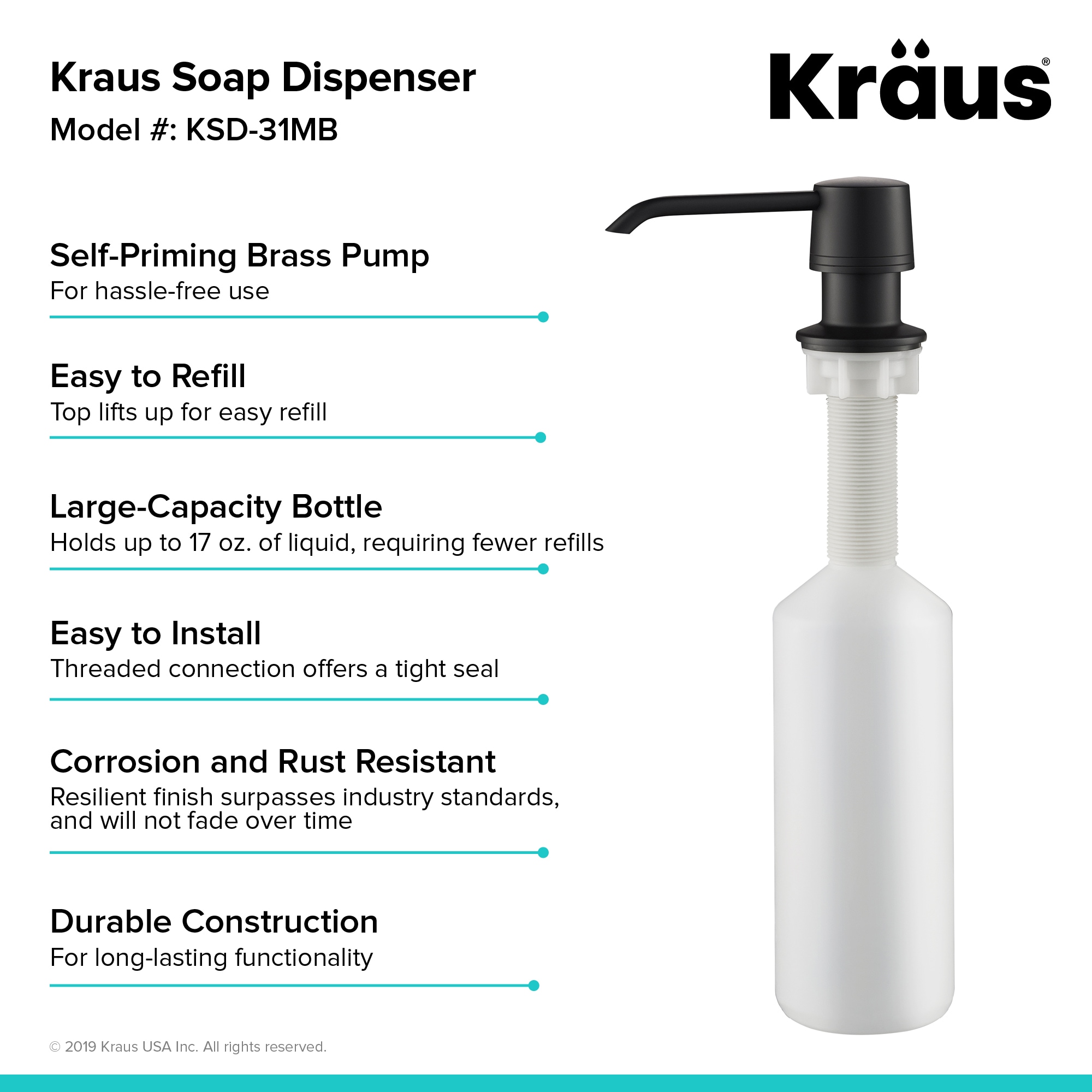 Kraus KSD-31MB Soap-Lotion-Dispensers - View #3