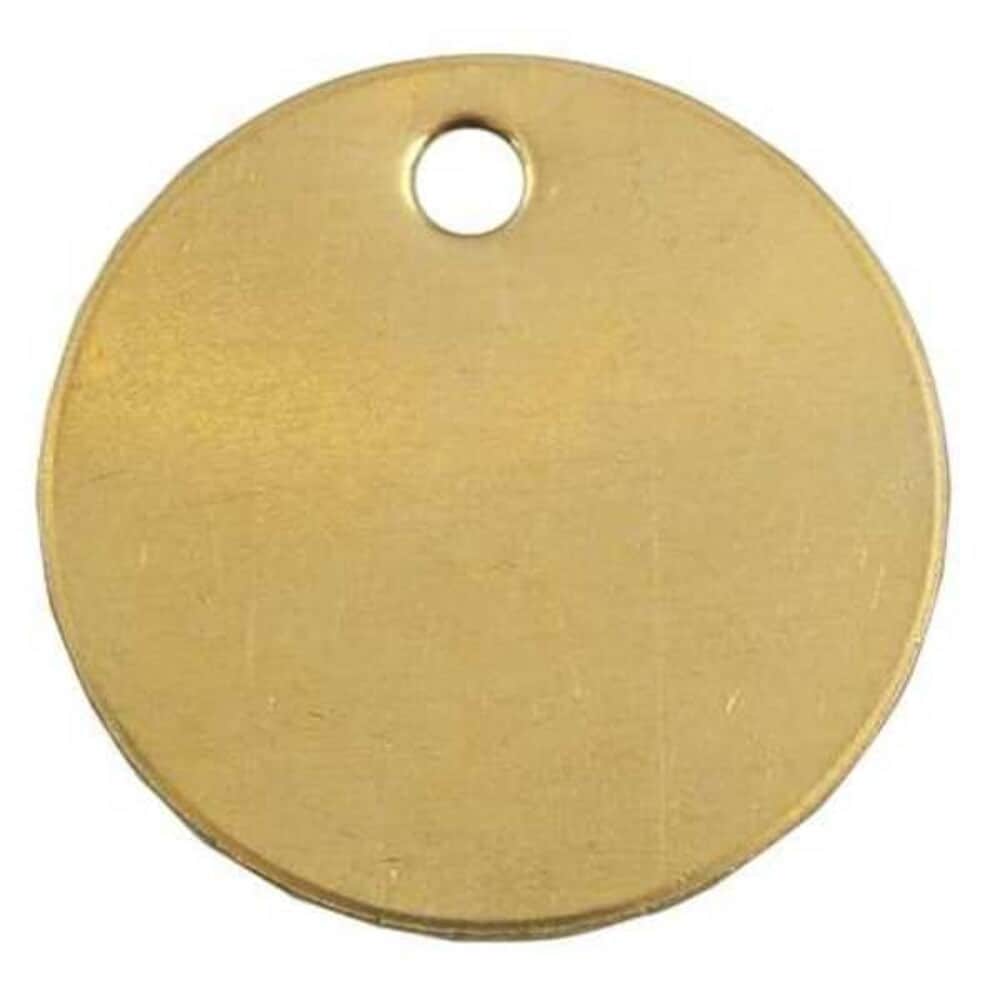 C.H. Hanson  Blank Tag Brass 1 in H x 1 in W Brass Round 25 PK 42822